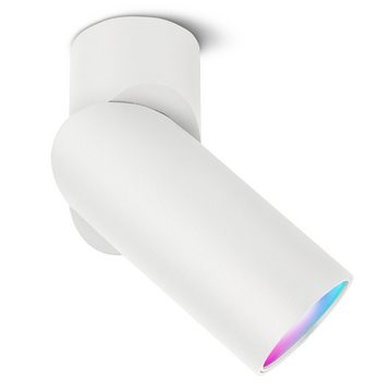 SSC-LUXon Aufbauleuchte TOBI-L Spot Aufbauleuchte schwenkbar weiss mit WiFi RGB LED GU10, RGB