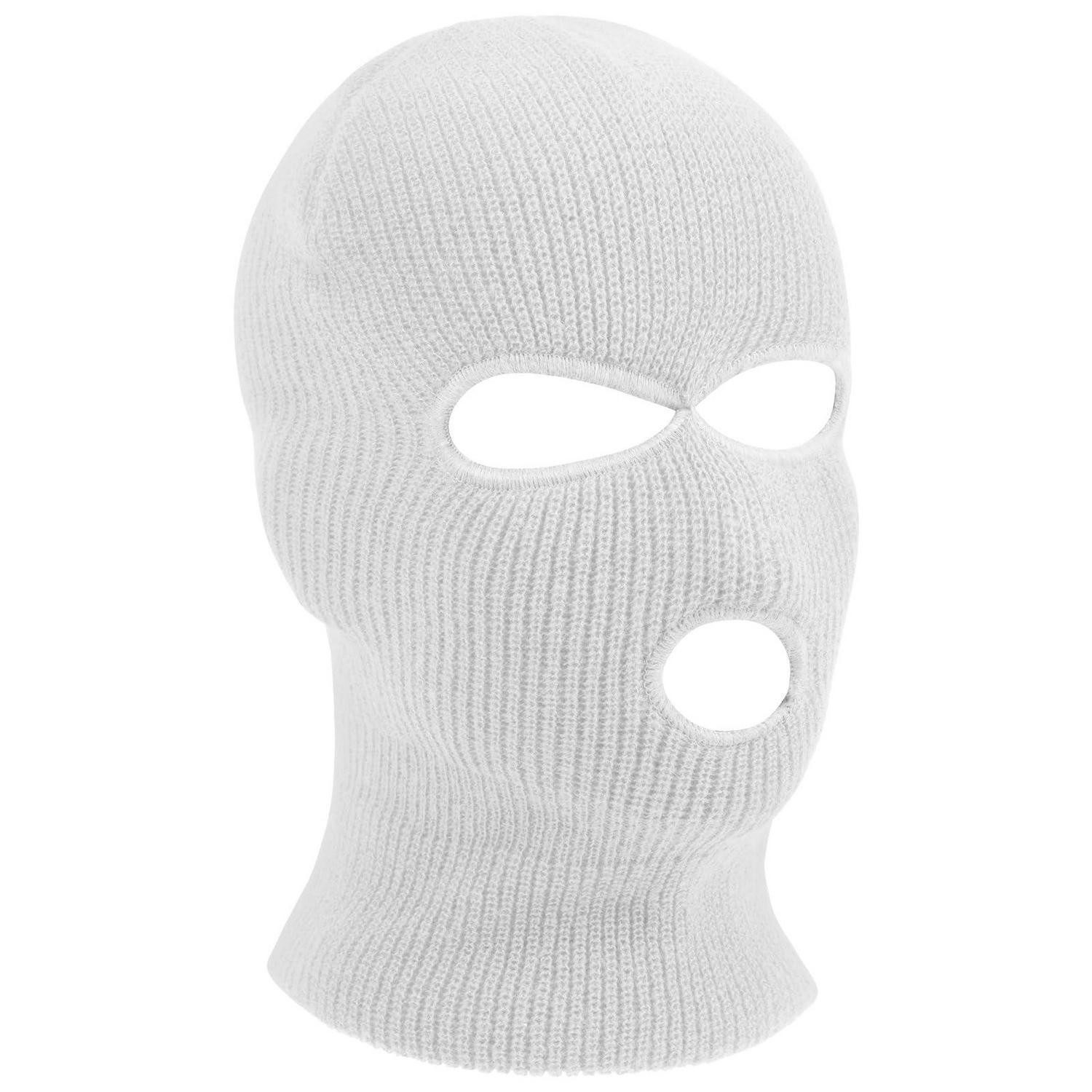 LuxusKollektion Sturmhaube Balaclava Sturmmaske 3 Loch 2 Loch Motorrad #1 Weiß Einheitsgröße