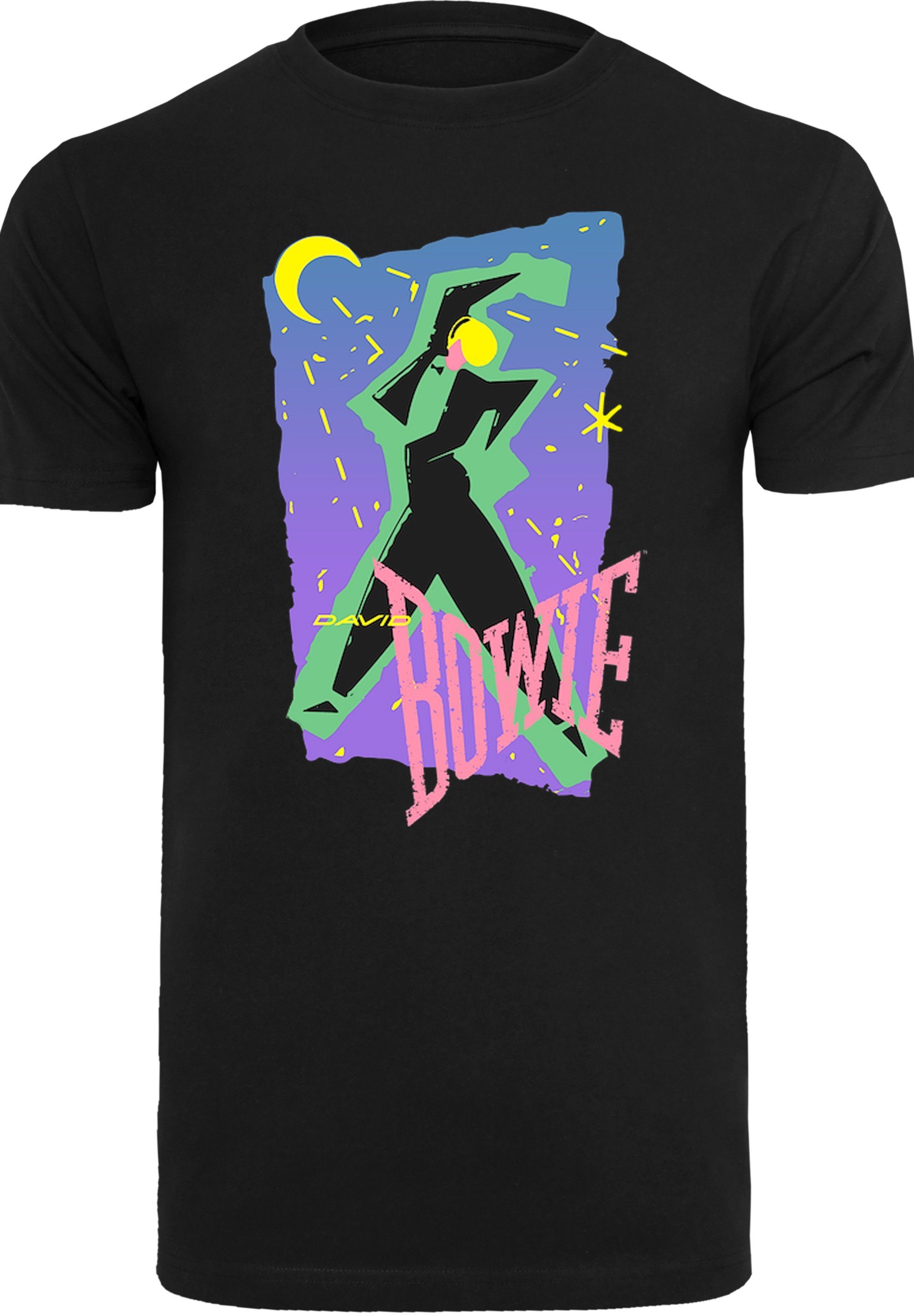Bowie T-Shirt Dance Print F4NT4STIC Moonlight David schwarz