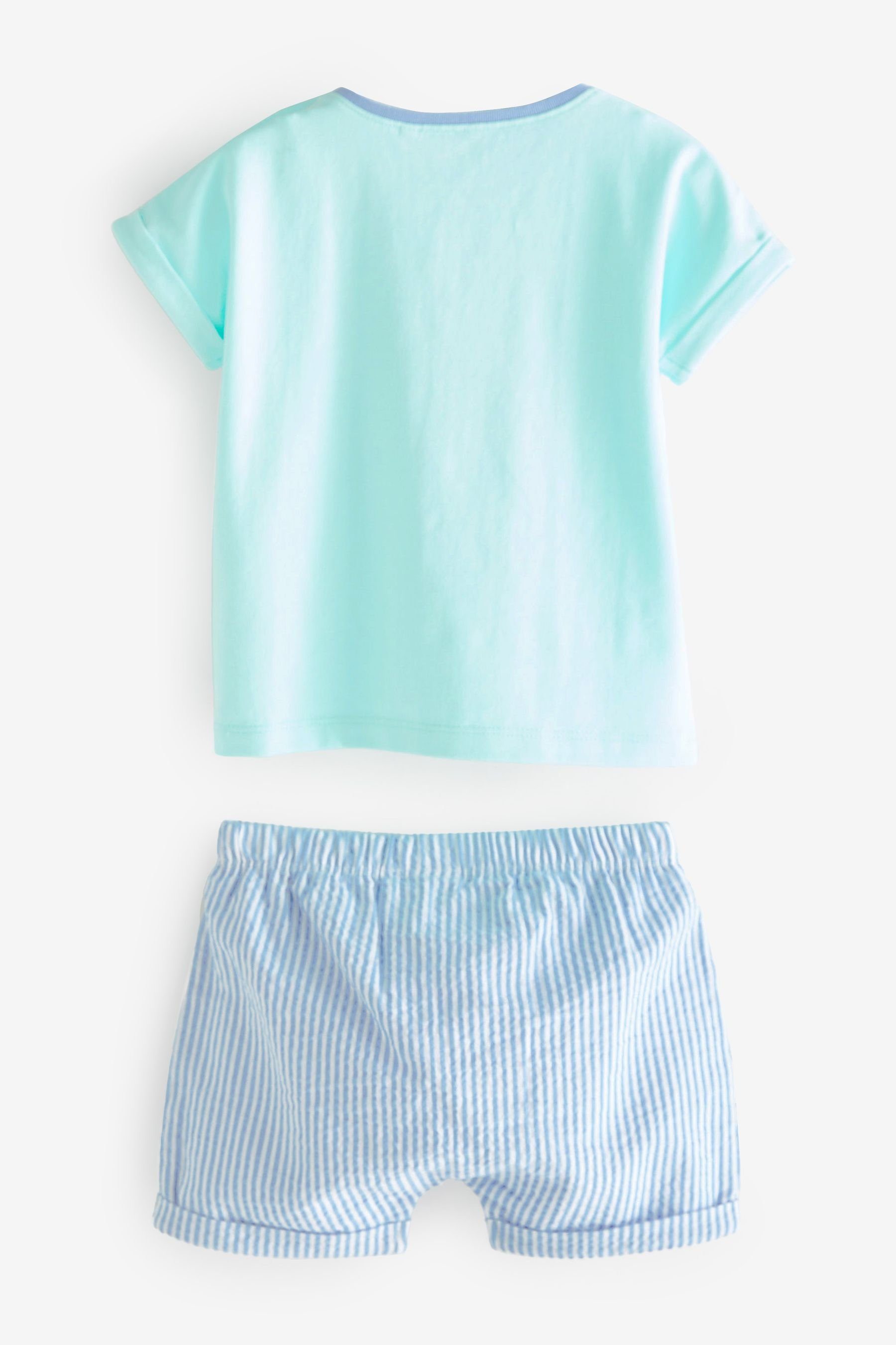 Next T-Shirt & Fluro T-Shirts und 2-teiliges Green Shorts (2-tlg) Shorts, Set Baby