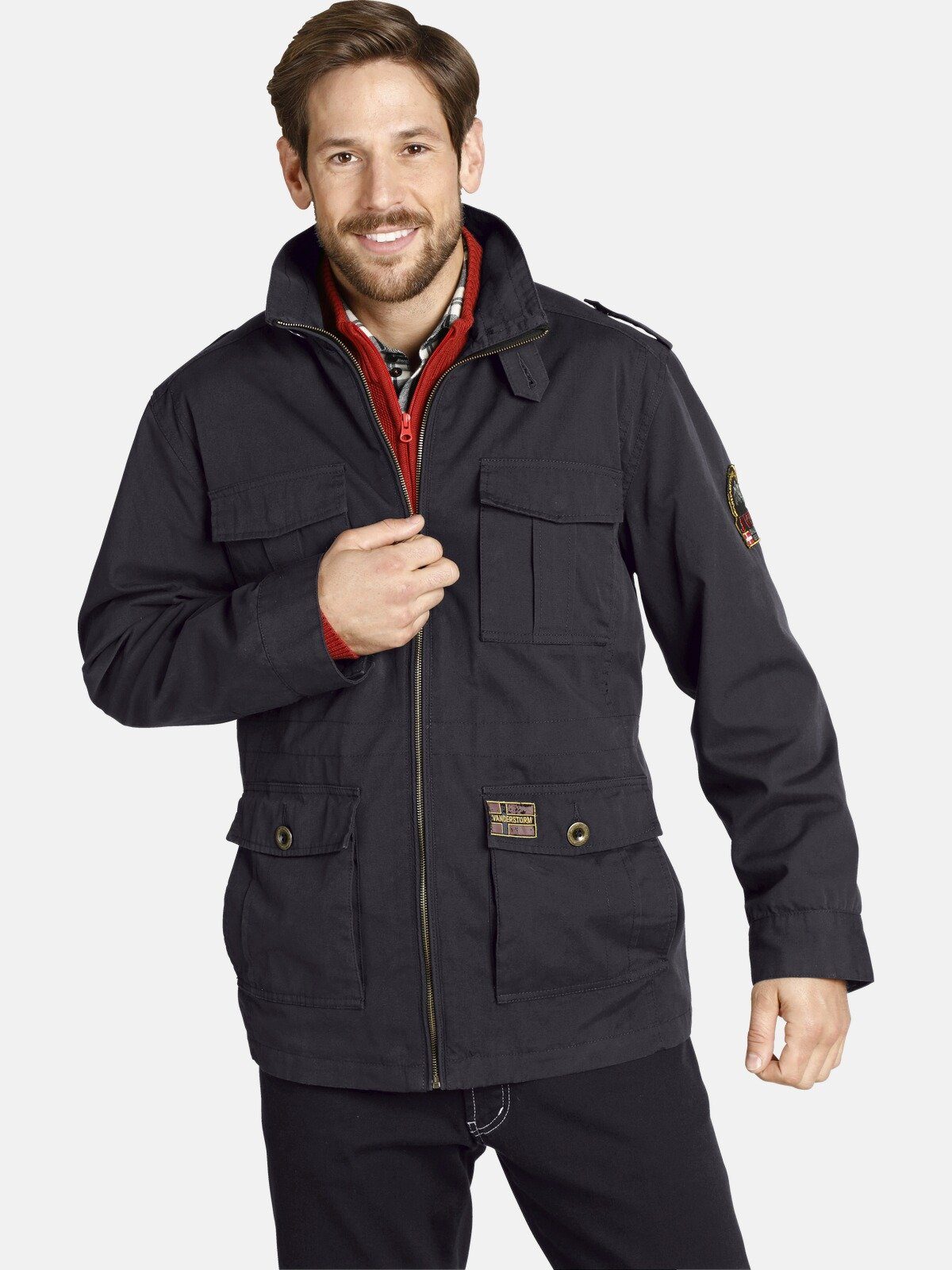 Jan Vanderstorm Fieldjacket BROR in modischem Used-Optik schwarz