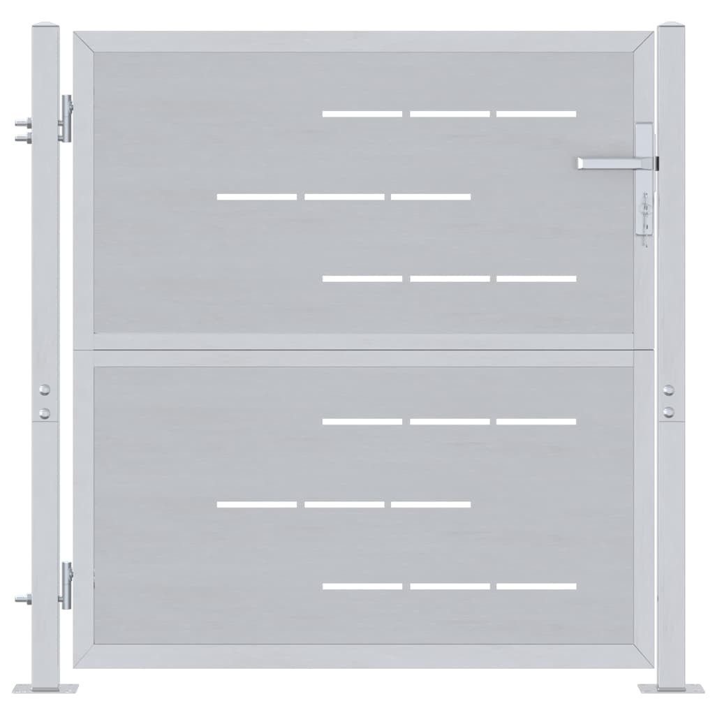 vidaXL Gartentor Gartentor mit Schloss Silber 85 x 97 cm Edelstahl