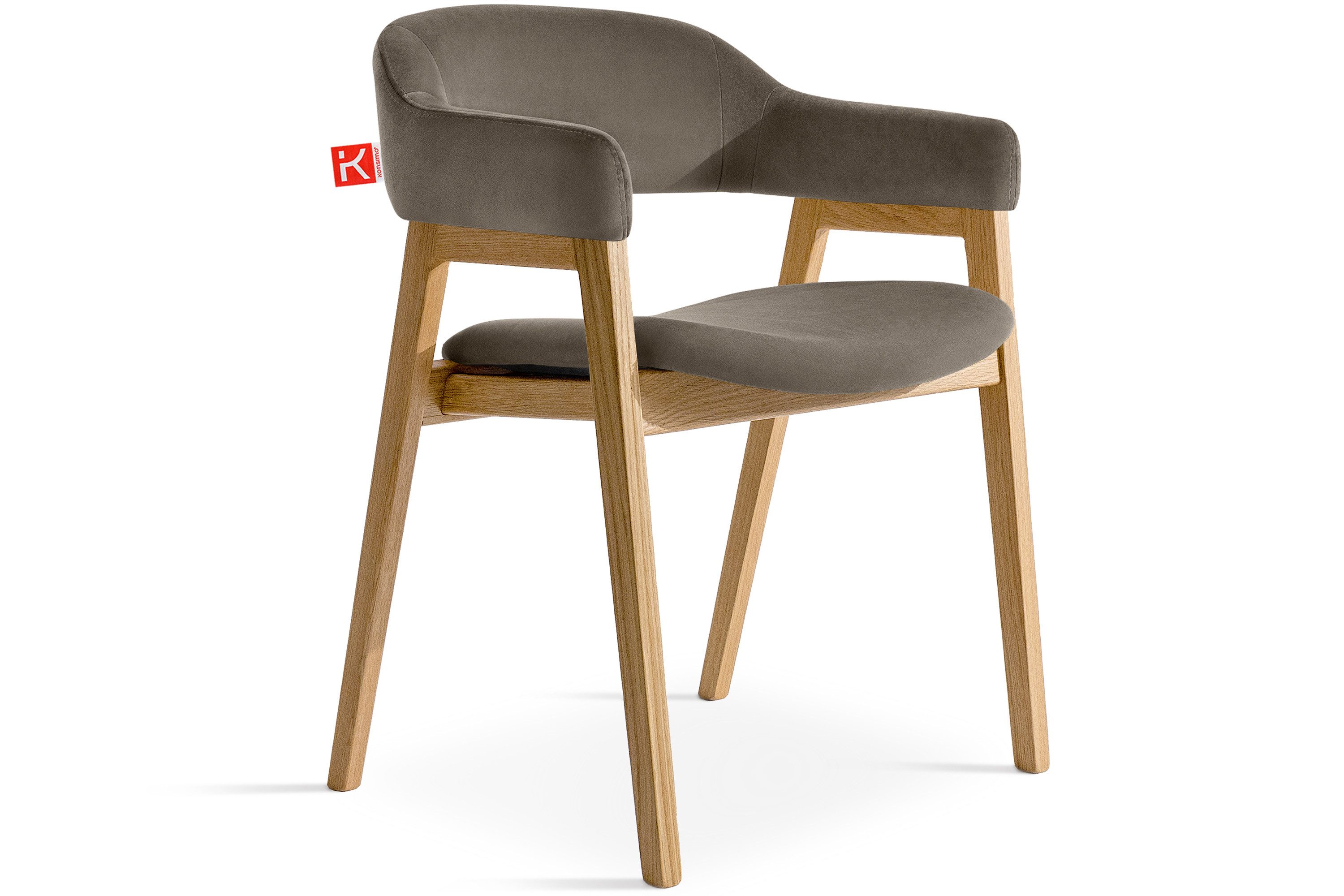 KONSIMO® Polsterstuhl Esszimmerstuhl CAVI Loungesessel, Premiumqualität aus EU (Massivholzeiche), superstabiler Massivholzrahmen, Modern, ergonomische Form