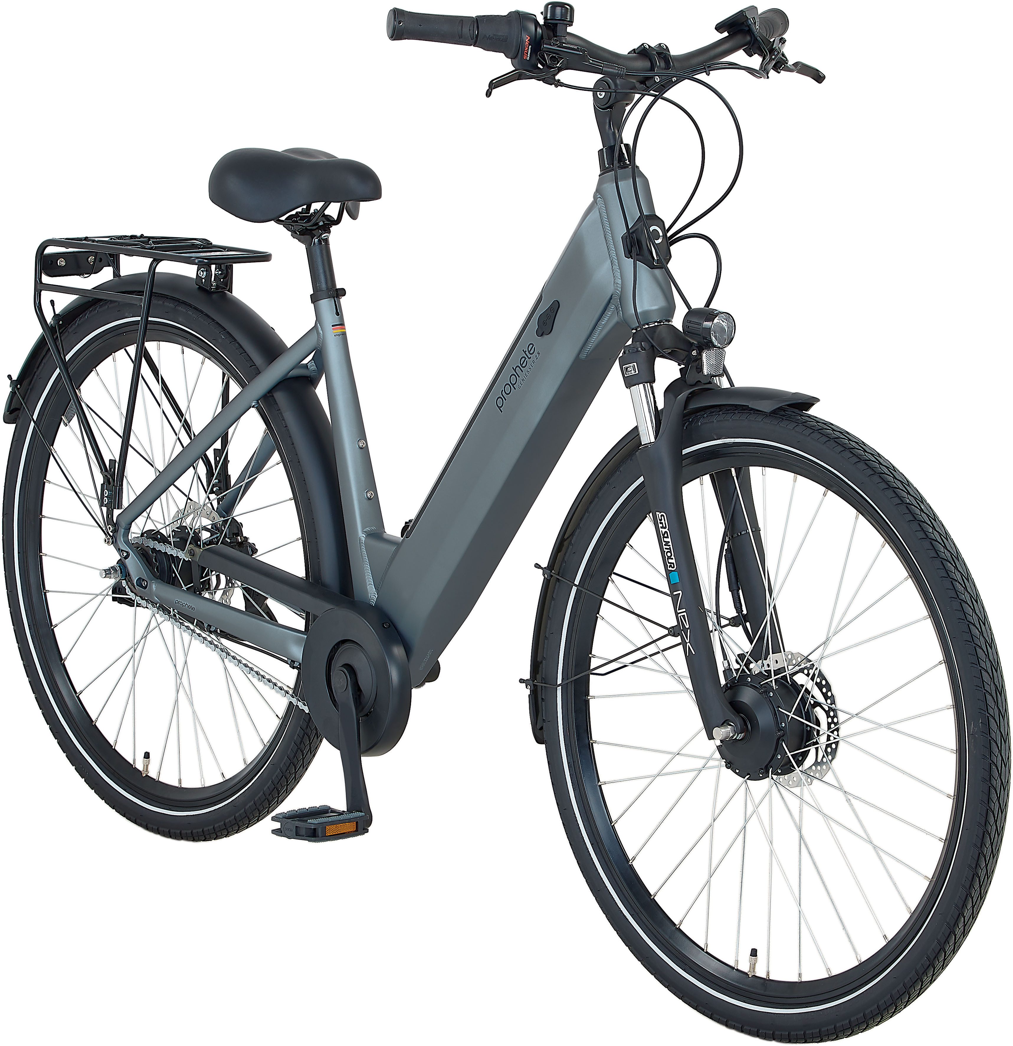 Prophete E-Bike Cityrad Geniesser 2.8, 7 Gang Shimano Nexus Schaltwerk, Nabenschaltung, Frontmotor, 360 Wh, Pedelec, Elektrofahrrad für Damen u. Herren
