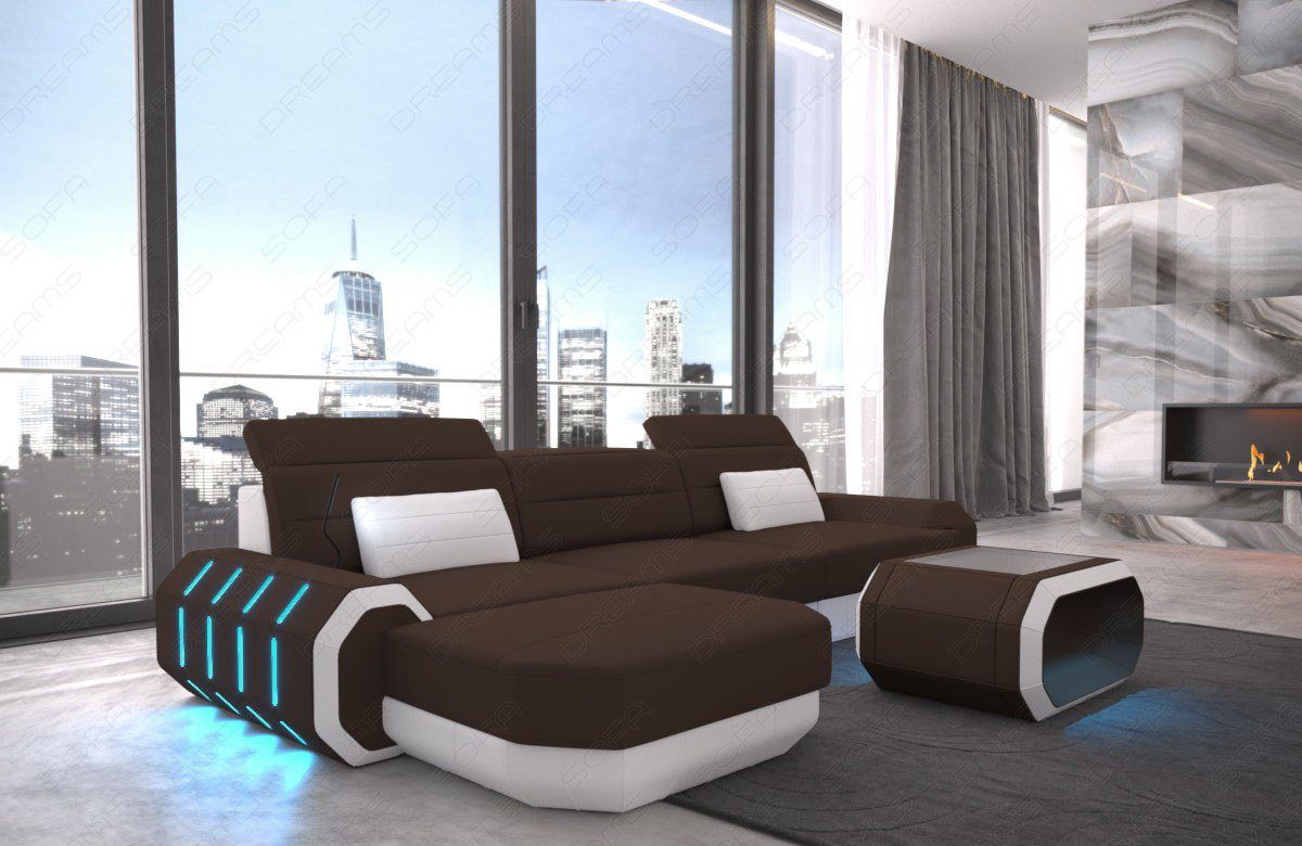 Sofa Dreams Ecksofa Polster Stoff Sofa Roma L Form M Mikrofaser Design Stoffsofa, Couch wahlweise mit Bettfunktion