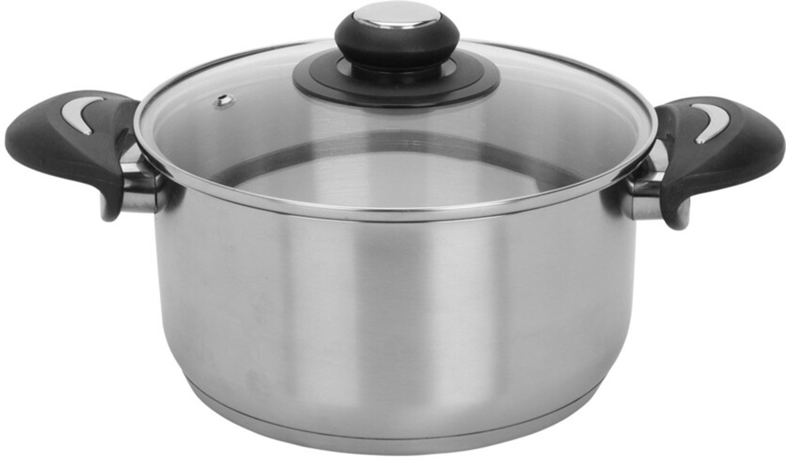 Koopman Kochtopf Edelstahl Universal Topf Ø 20 cm Glasdeckel 2700 ml, Edelstahl (1-tlg), 2700ml, Kasserolle, Suppentopf, Edelstahl, Glasdeckel