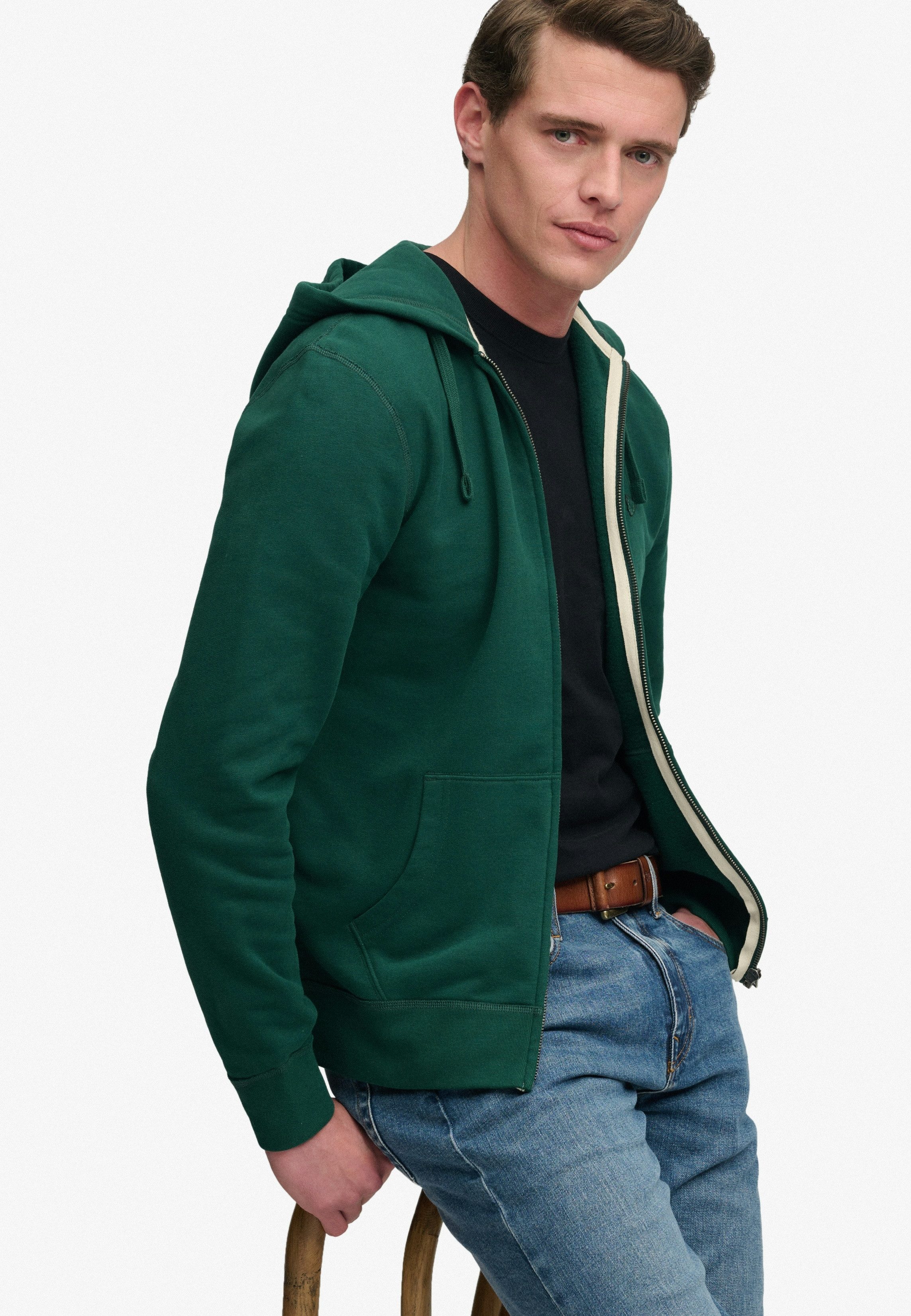 Superdry Kapuzensweatjacke ESSENTIAL SDCO LOGO ZIPHOOD Baumwollmischung, regular fit