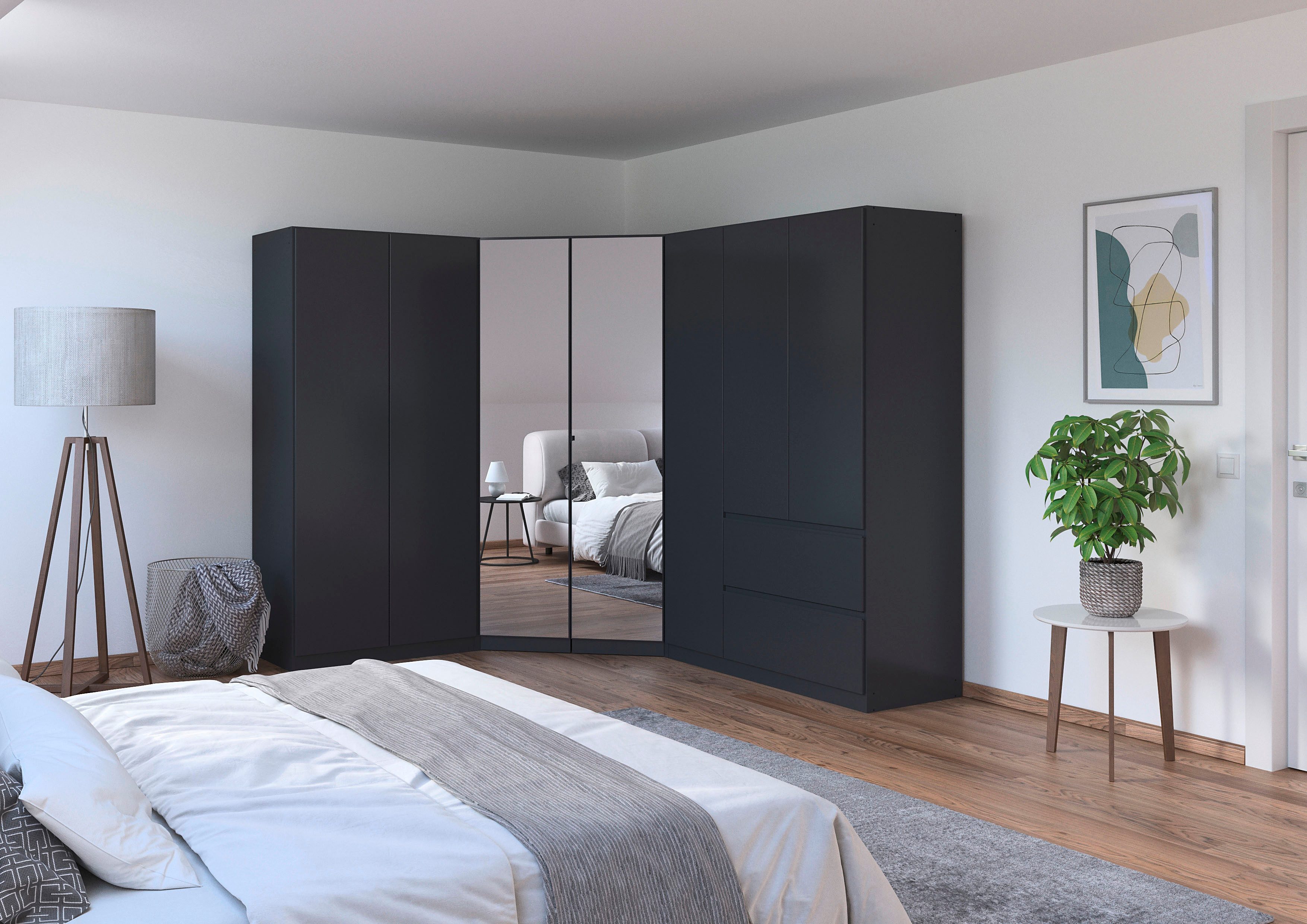 rauch Schrank-Set Kleiderschrank Schrank Garderobe Wäscheschrank COSTA Größe 208x253 cm, (Set, 3-St., in 3 Ausstattungen BASIC/CLASSIC/PREMIUM), viel Platz, gri – Bild 2 von 5