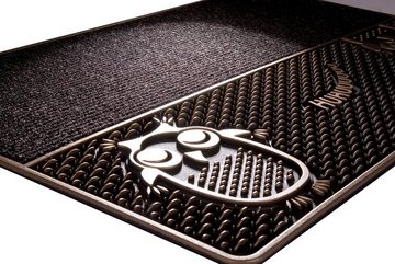 Fußmatte DC Clean Eulen, Home2Fashion, rechteckig, Höhe: 8 mm, Schmutzfangmatte, Motiv Eule, robust, In- und Outdoor geeignet