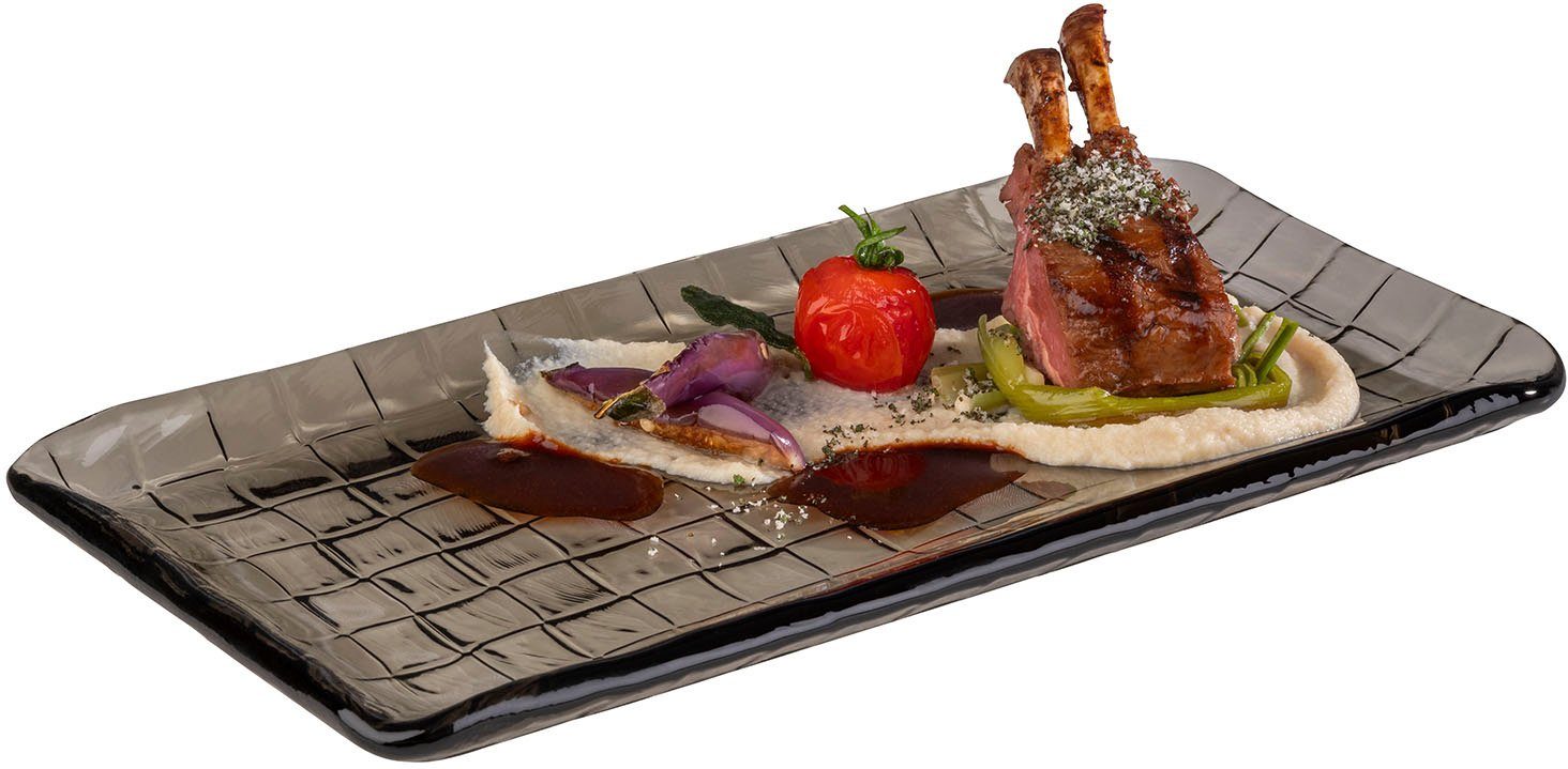 APS Servierteller Teller/Sushiboard, Glas, (1-tlg), 29,5 x 15,5 cm, schwere Qualität