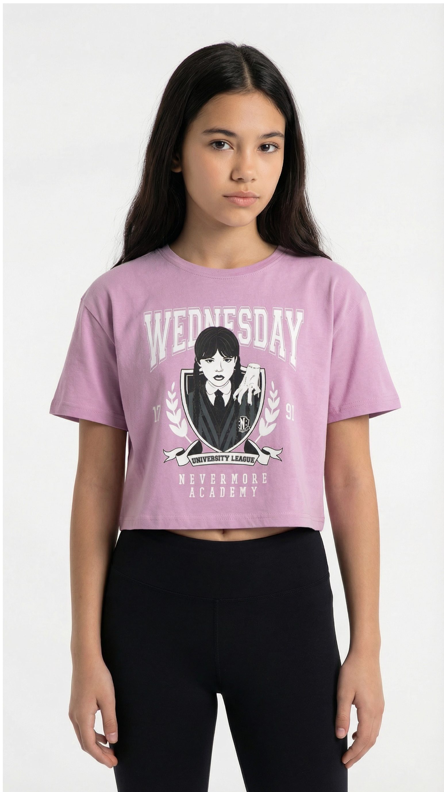 Wednesday Print-Shirt Adams Wednesday Mädchen T-Shirt kurzarm Shirt 100% Baumwolle, Gr. 134 bis 164