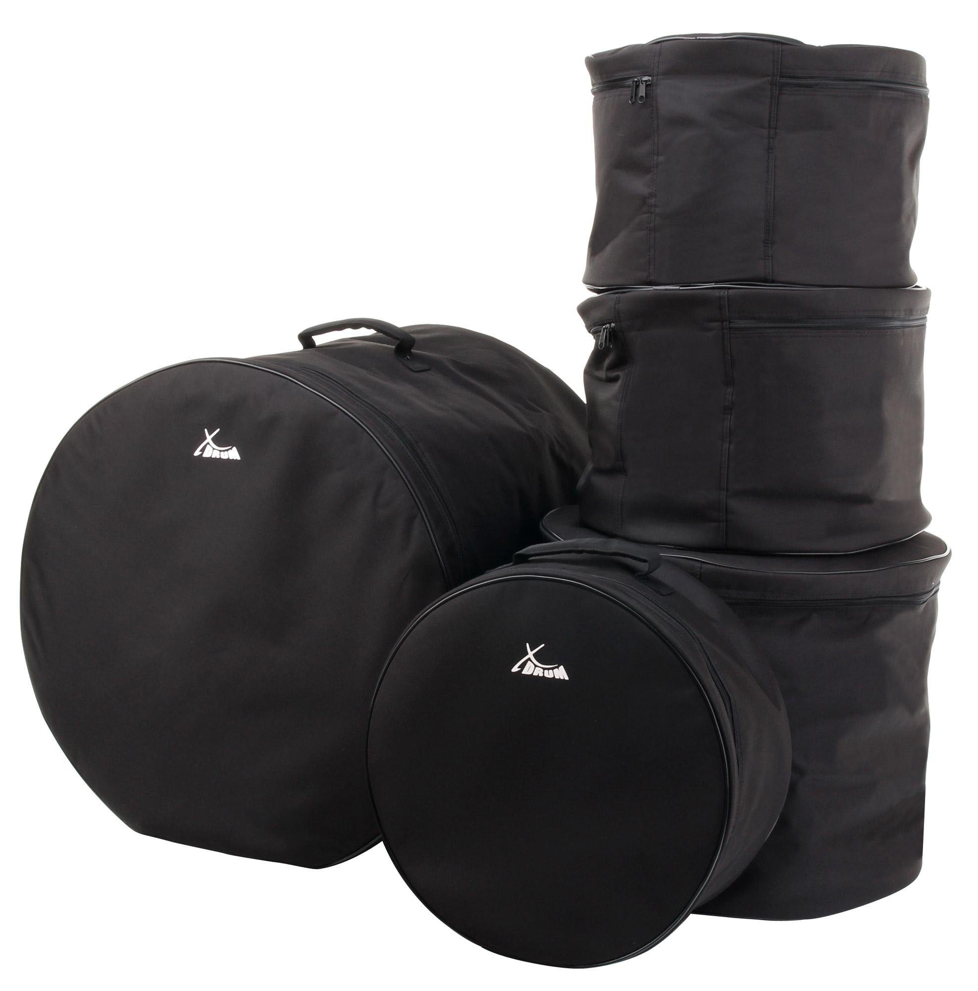 XDrum Schlagzeug Studio Drumbag Set, wasserabweisend, innenpolsterung, Tragegriffe, Für Kesselgrößen: 20"x18", 14"x14", 12"x10", 10"x9" und 14,5"x6,5"