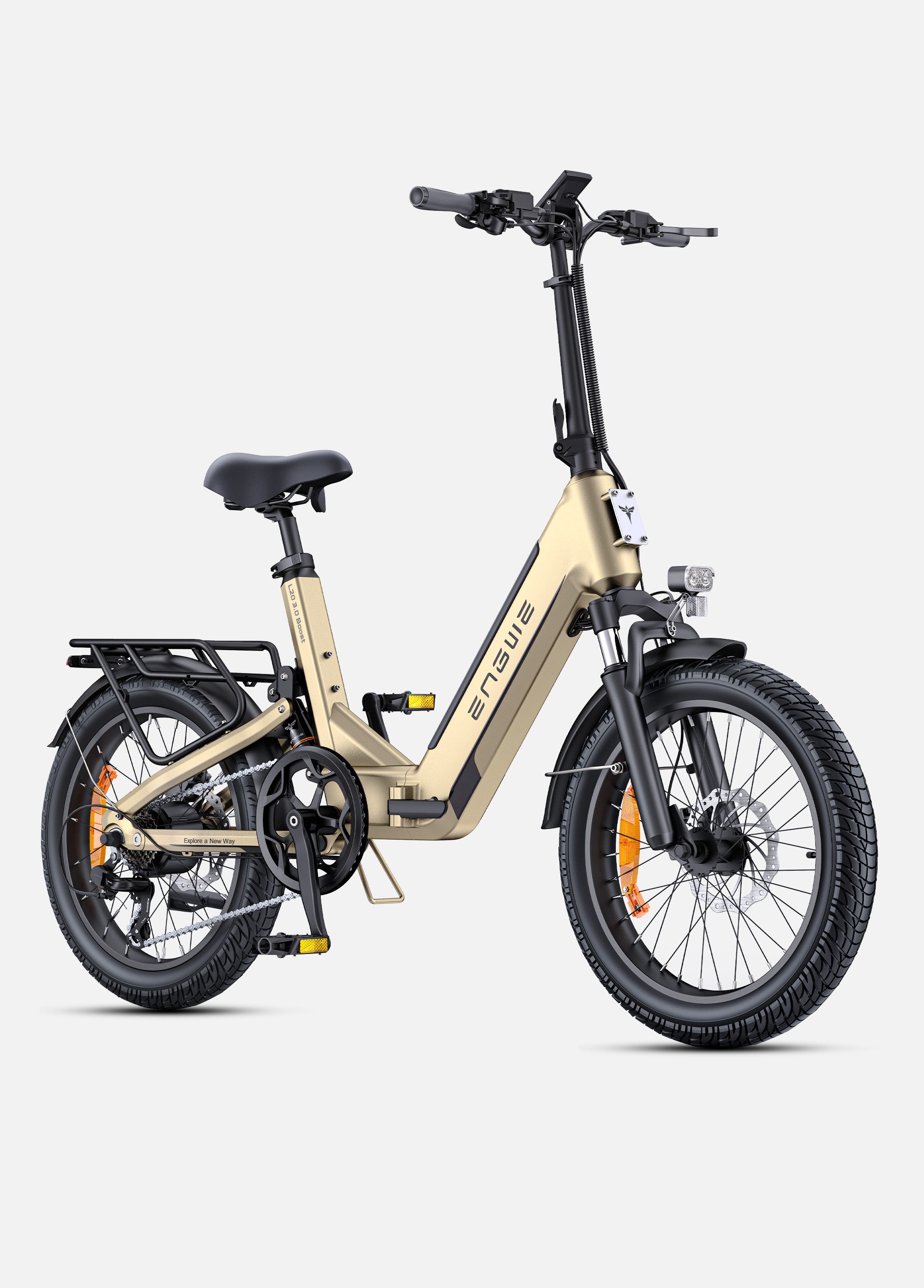 ENGWE E-Bike Cityrad L20 3.0 Boost mit 48V 13.5AH Akku, 20*3.0 Zoll Fat Tire,7-Gang, Heckmotor, 648 Wh
