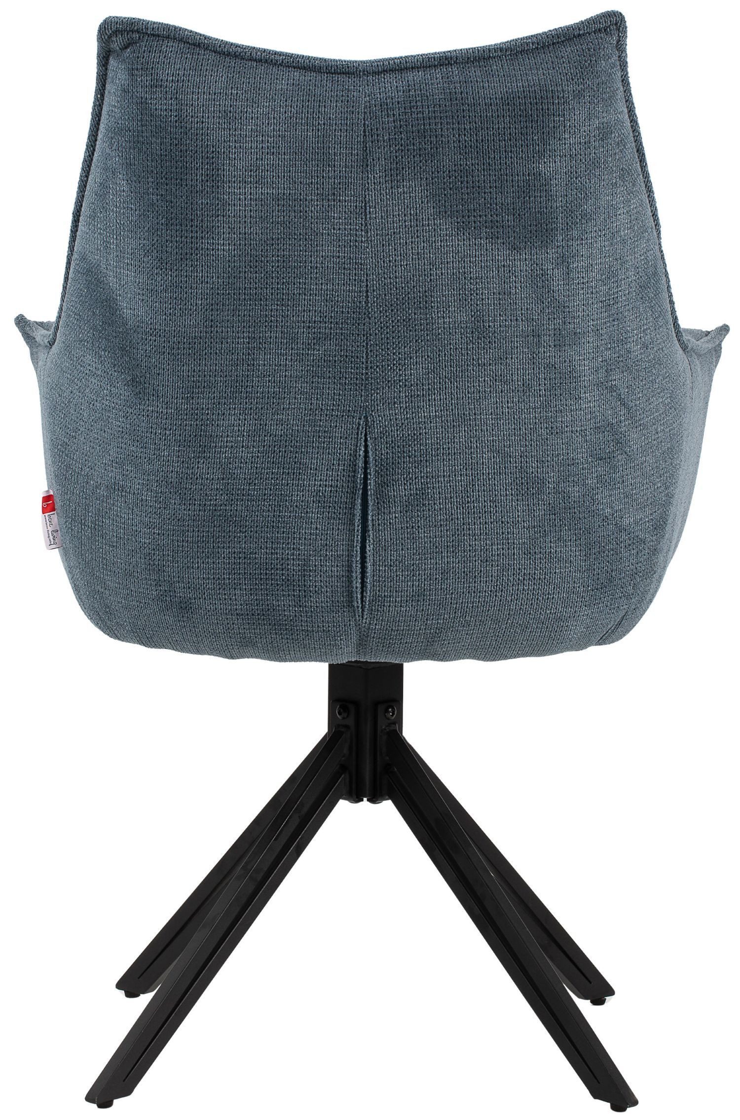 bene living Sessel Ginosa - drehbar - blau (Set, 4-St), schwarzes Metall-Gestell - bequeme Arm- und Rückenlehne