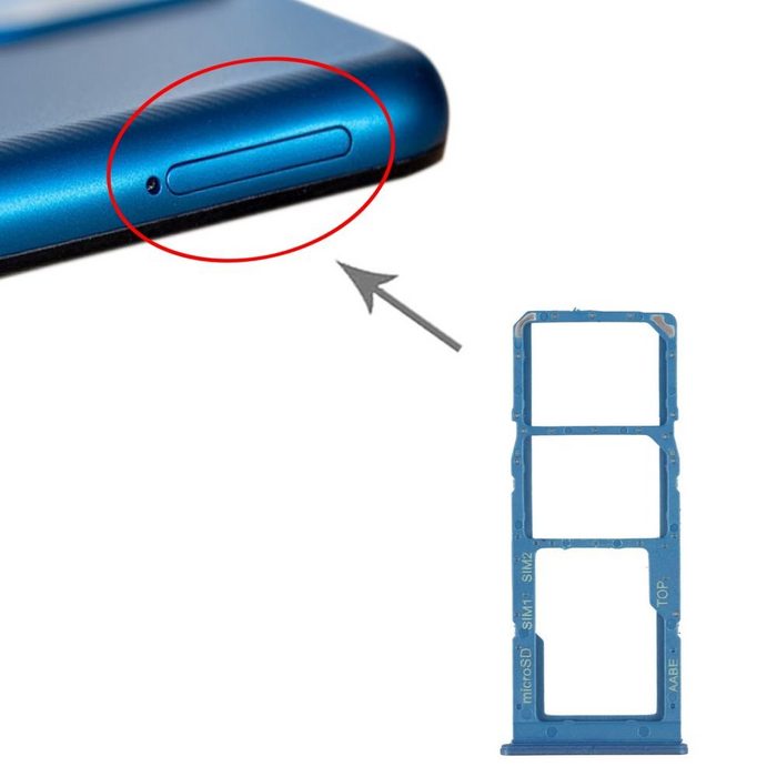 Wigento 2x Sim Card Tray + Micro SD Card Tray für Samsung Galaxy A12 Blau Ersatzteil Reparatur Smartphone-Adapter 0 cm