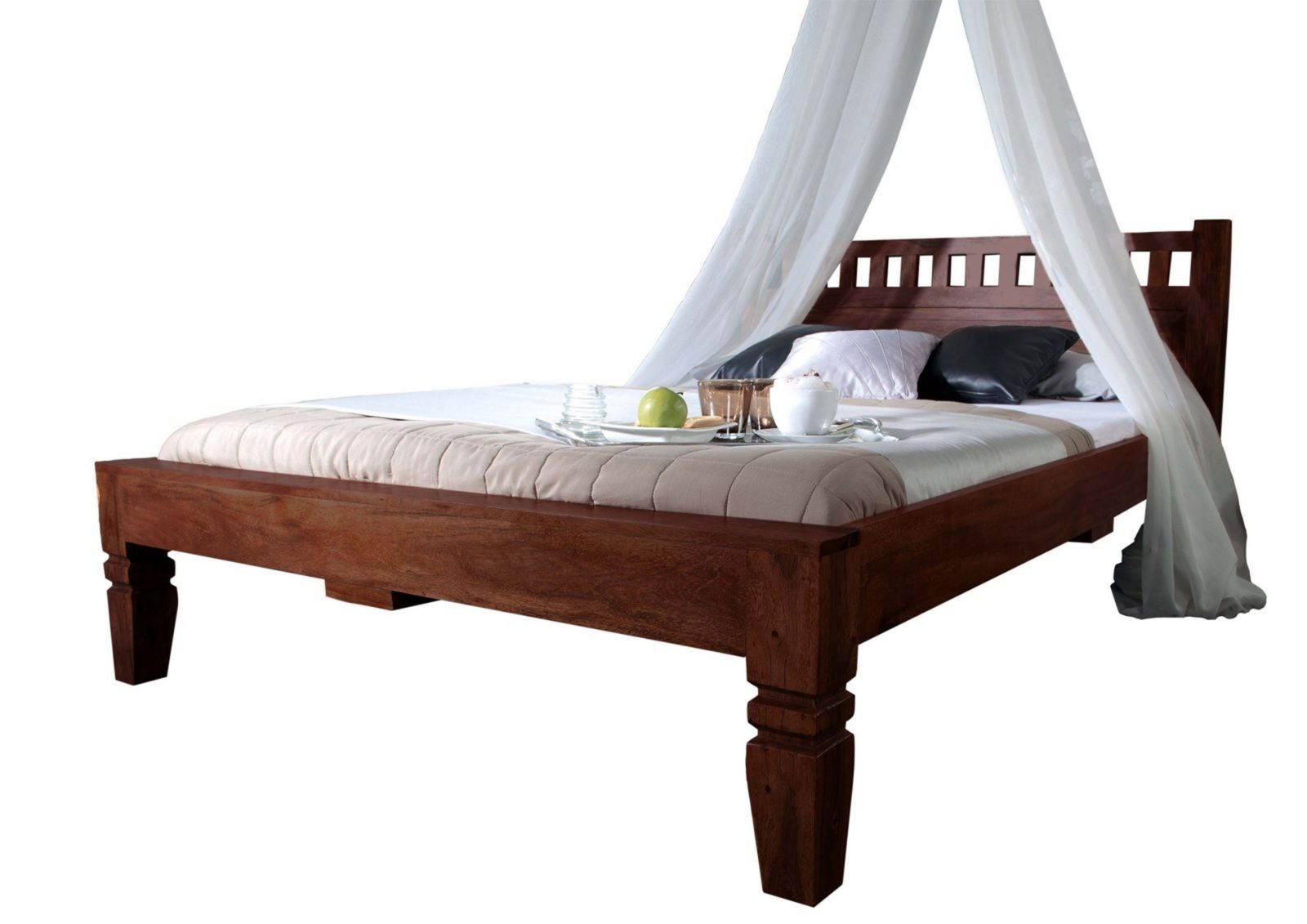 Massivmoebel24 Massivholzbett (Bett Akazie 120x200x90 nougat günstig online kaufen