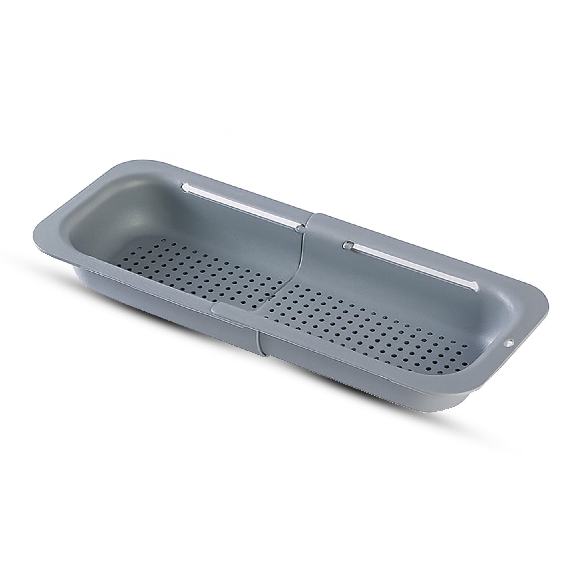 Bestlivings Küchensieb ausziehbar für Spülbecken, Kunststoff, lebensmittelecht, B20cm, L34-48,5 cm verstellbar, robust