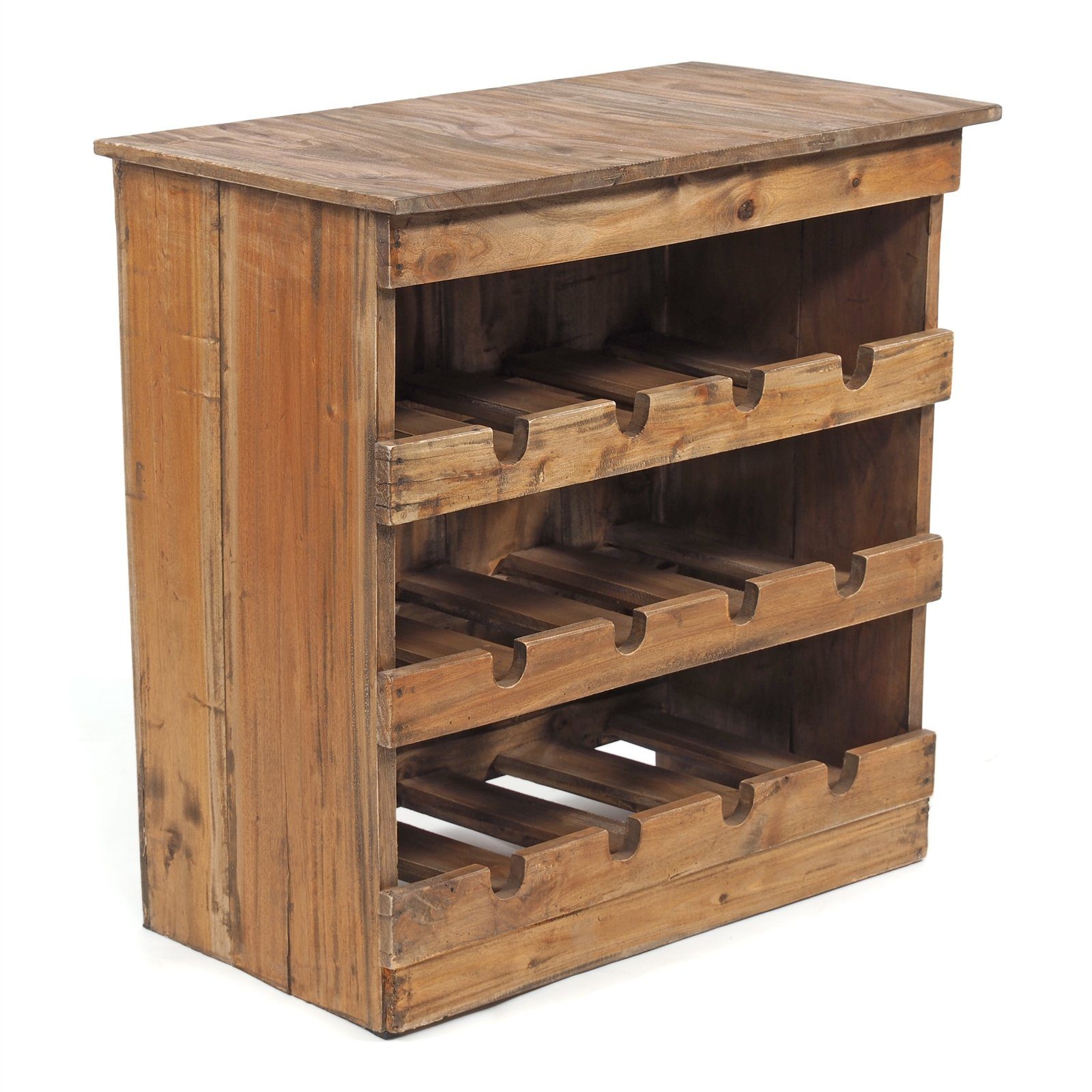 Weinregal WEINREGAL "RUSTIQUE", Mahagoni, 70x70x38cm (HxBxT), Farbe: 01 natur-