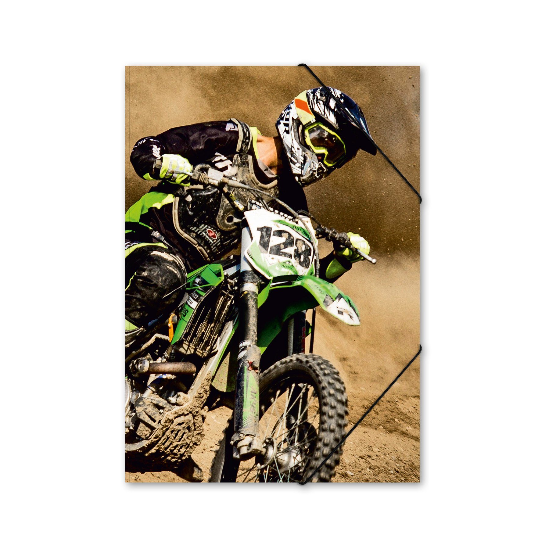itenga Organisationsmappe ITENGA Gummizugmappe Sammelmappe A4 Karton Motiv Motocross