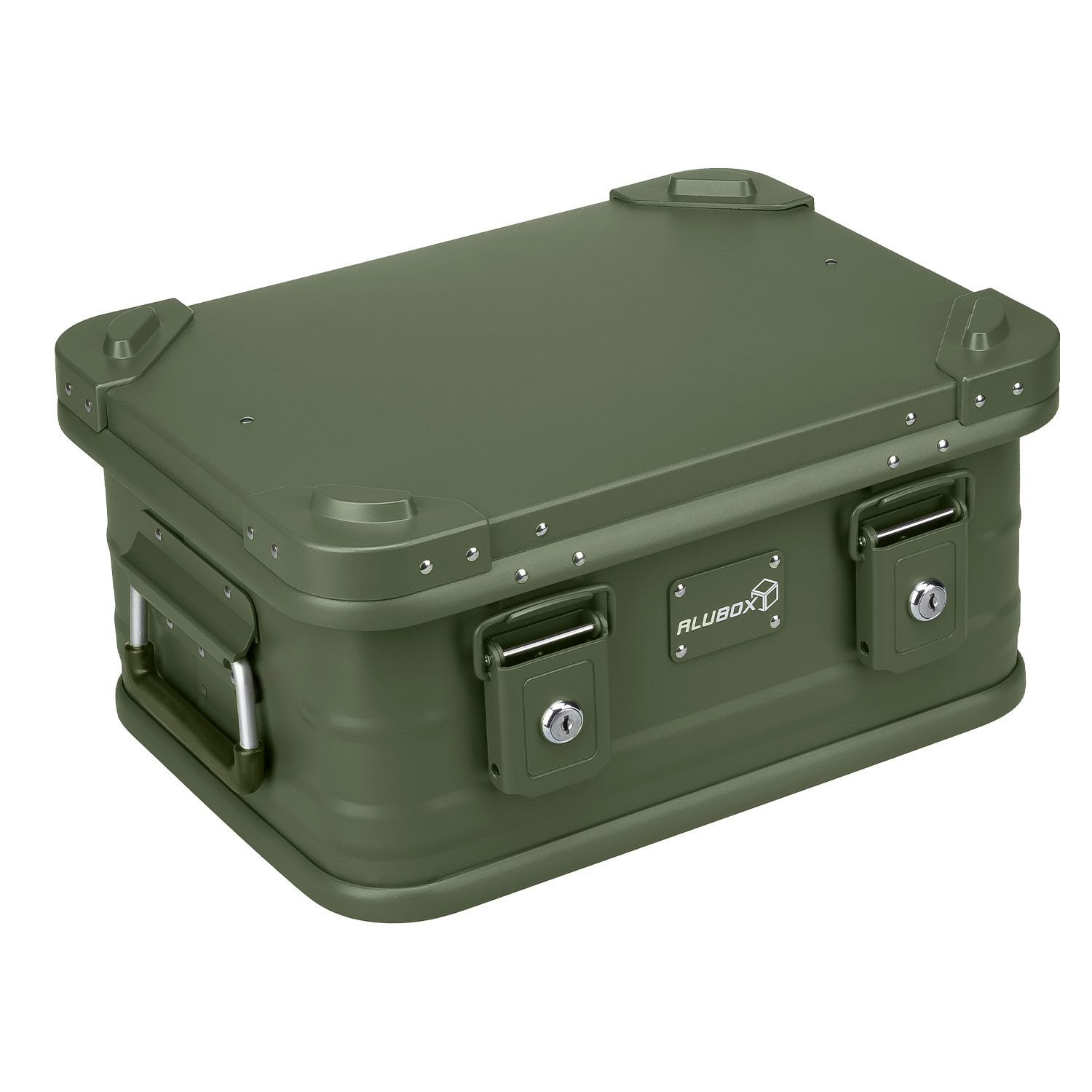 ALUBOX Kiste mit Deckel Metallkiste Spielzeugkiste Alukiste 18 Liter (Abmessungen 42 x 32 x 20), 5 verschiedene Farben - stapelbar & abschließbar