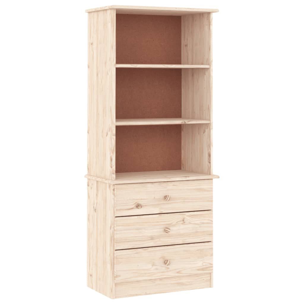 vidaXL Bücherregal Bücherregal mit Schubladen cm ALTA 1-tlg. Kiefer, Natur 60x35x142 Massivholz