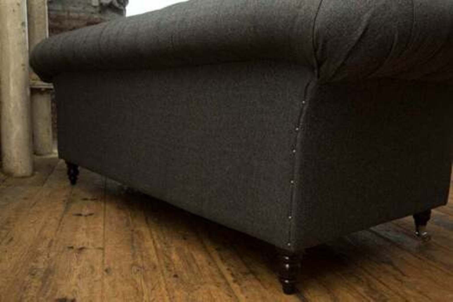 Sofa Sitz Leder XXL Couch Sitzer 3 JVmoebel Garnitur Chesterfield-Sofa, Polster Chesterfield