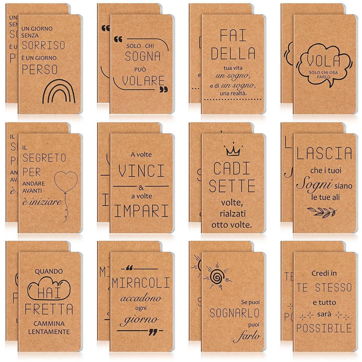 LuxusKollektion Notizblock Notizbuch Inspiration 24er-Set Mini Kraftpapier