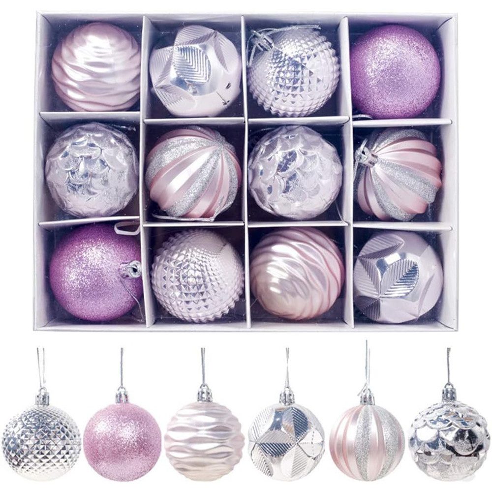 Coonoor Weihnachtsbaumkugel Weihnachtskugeln Weihnachtsdeko 12-teiliges Set, Christbaumschmuck