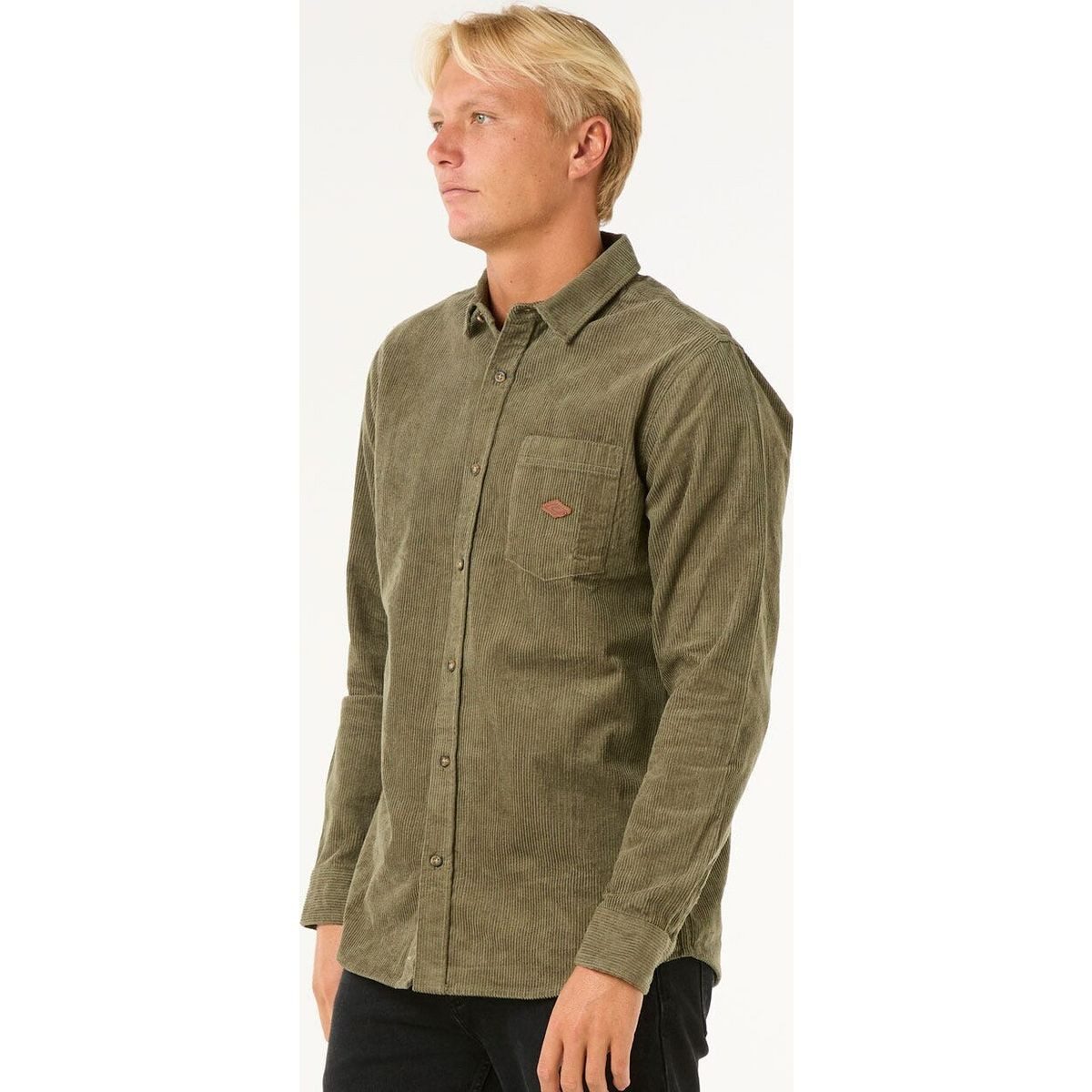 Rip Curl Funktionsshirt Classic Surf Cord Long Sleeve Shirt Zeitloser Surfer-Style mit Lederabzeichen und Brusttasche für Komfort
