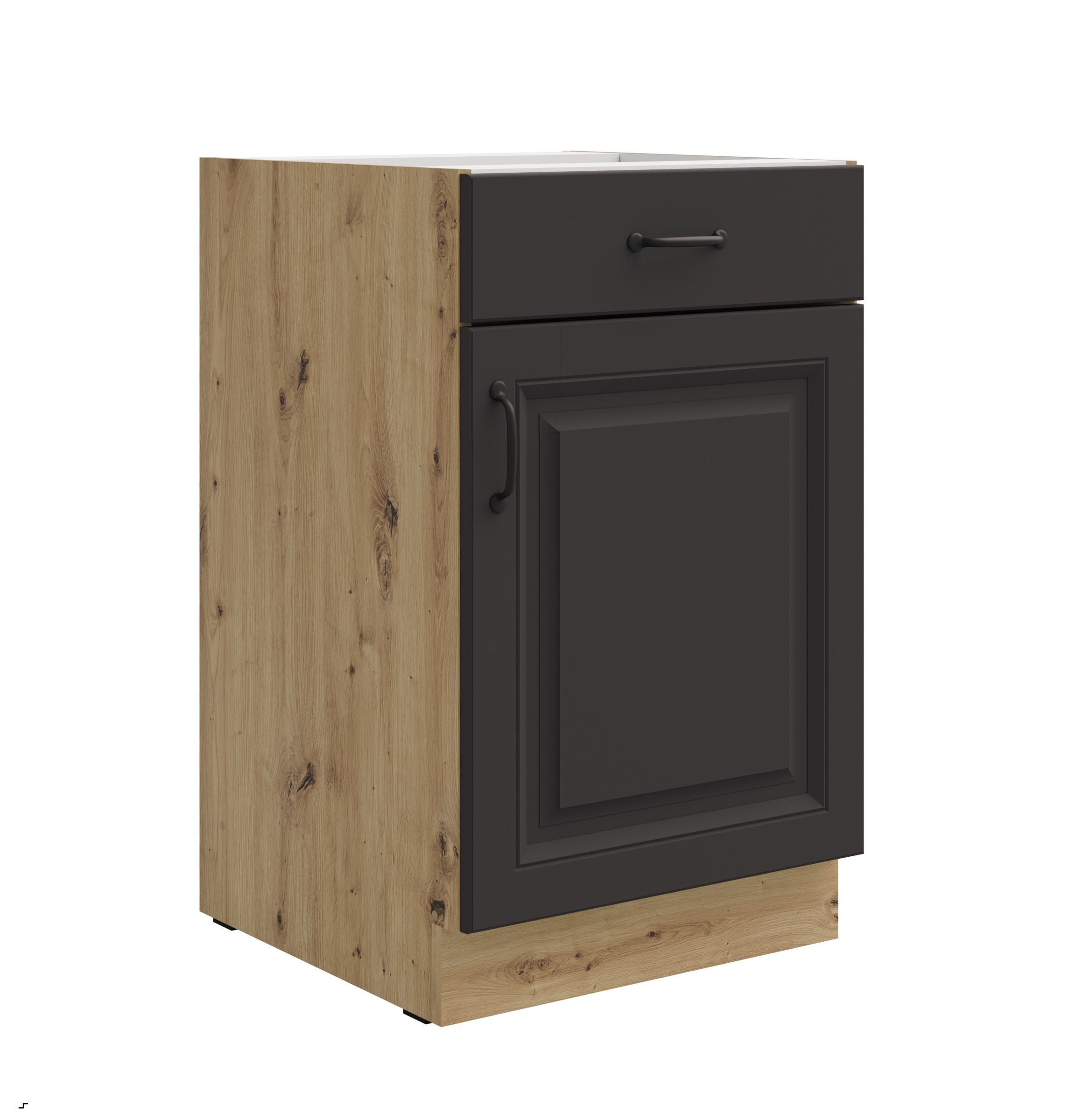 Küchen-Preisbombe Unterschrank 50 cm Küche Stilo Grau Eiche Artisan Küchenzeile Vollauszug Soft-Close