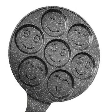 KESSMANN Crêpepfanne Induktion Smiley Crepe Pfanne 26 cm für alle Herdarten 3-teilig Pan, Aluminium (Set, 26-tlg., Inkl. 1 Filzeinlage + 1 Kork Untersetzer Antihaftbeschichtet Pancake), Induktionsherd Pfannkuchen Fanne rund Crepe Maker flach Pfannekuchen