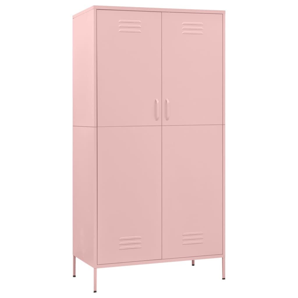 vidaXL Kleiderschrank Mehrzweckschrank Rosa 90x50x180 cm Stahl