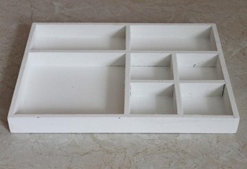 DanDiBo Schubladenbox Sortierkasten Setzkasten 12291 Weiß 32 cm aus Holz Sammlervitrine Sortierschublade