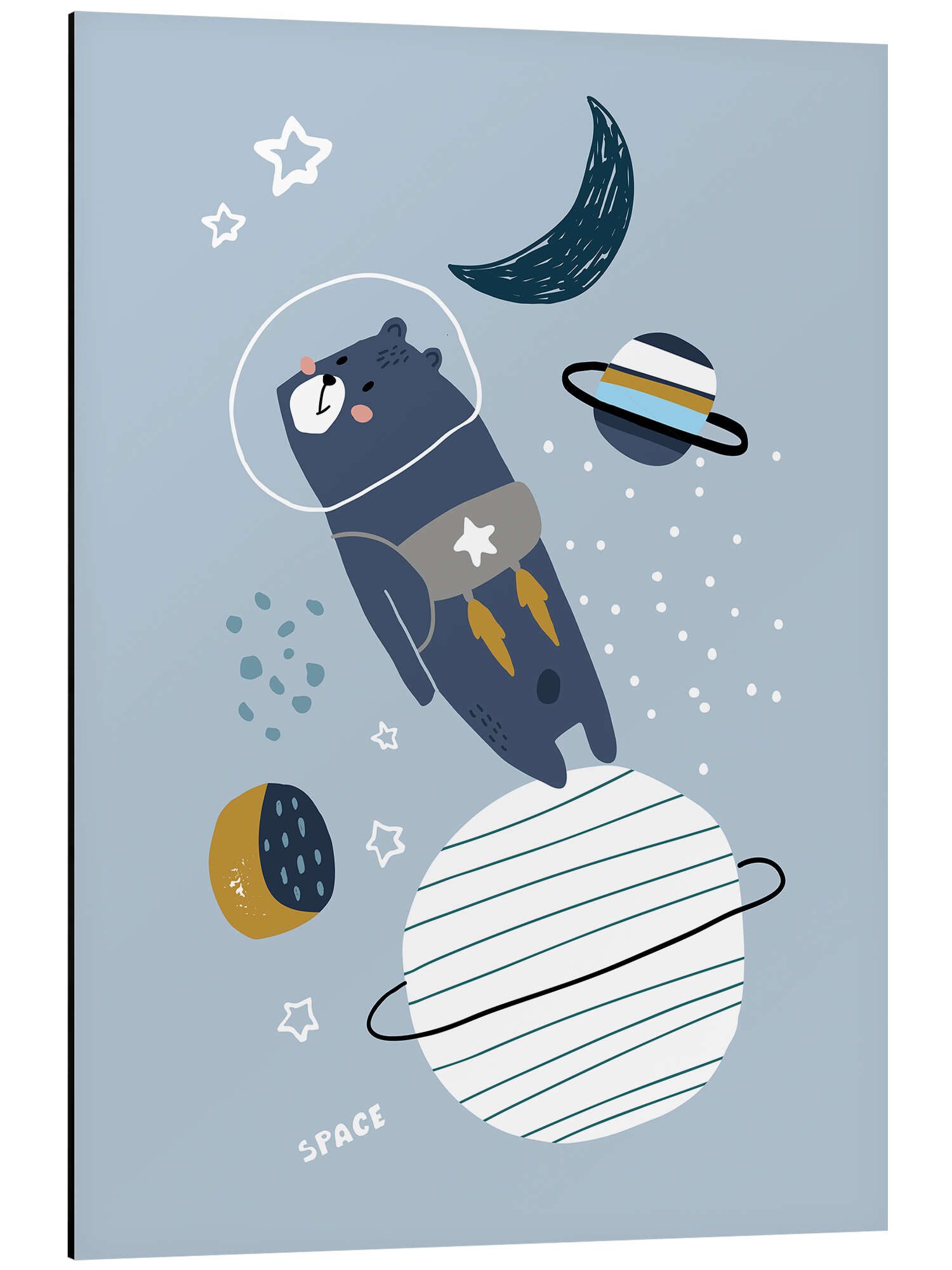 Posterlounge Wandbild Bären-Astronaut, Kidz Collection, erhältlich als Poster, Leinwandbild, Wandsticker oder Acrylglasbild