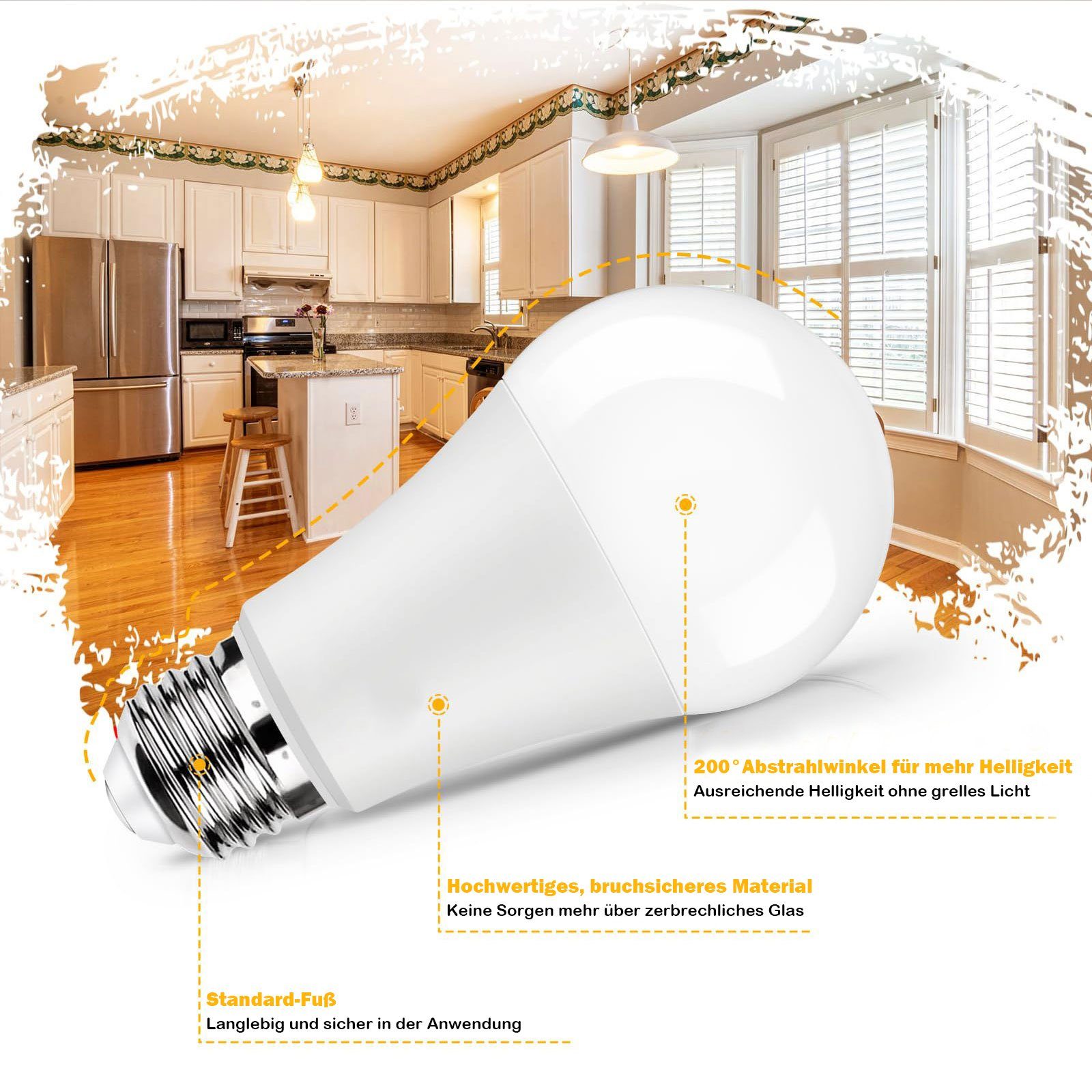 MUPOO Weiß, LED E27 10er Licht 6500K 12W, LED-Glühbirne Pack LED-Leuchtmittel Lampe LED