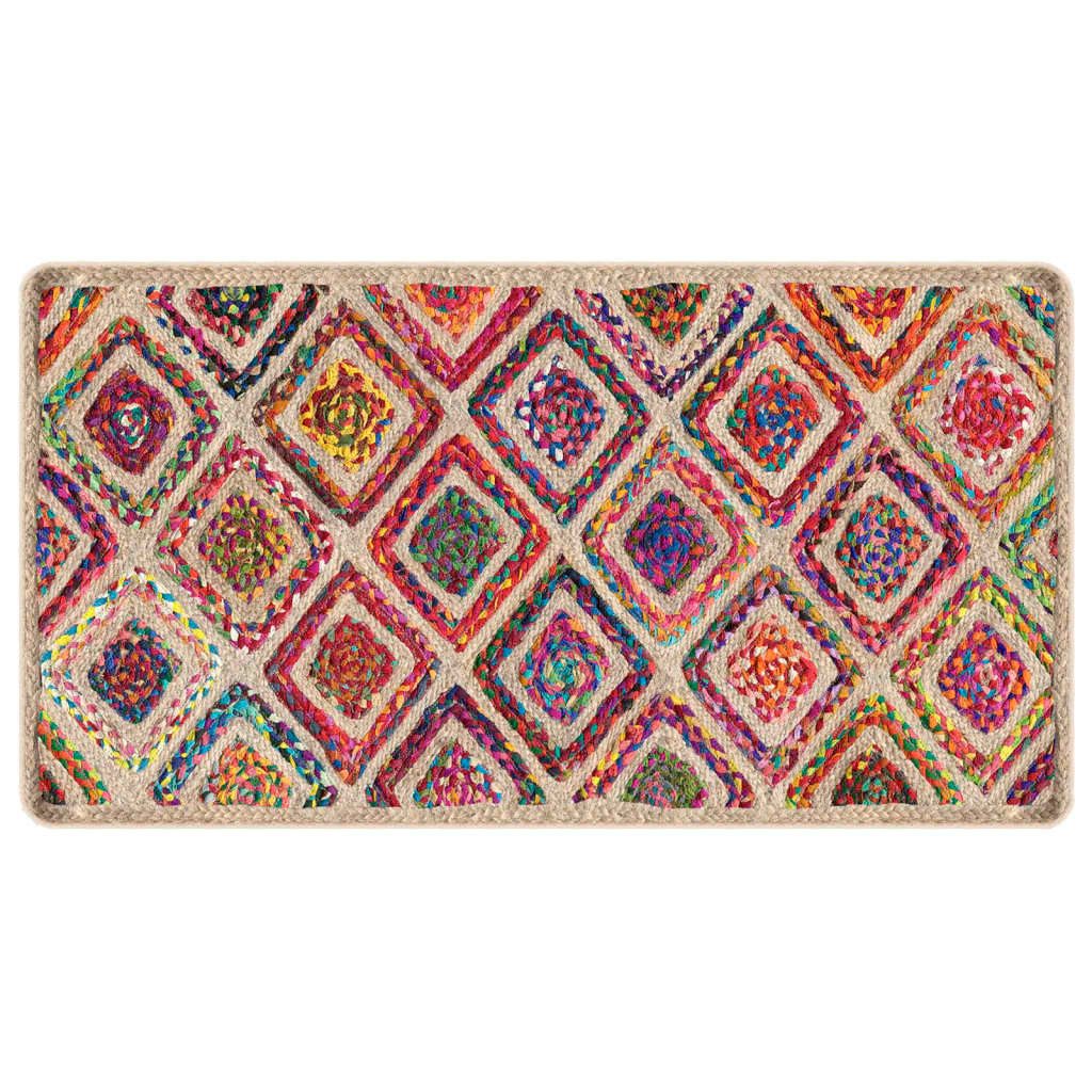 vidaXL Teppich, Waschbar Mehrfarbig 80x150 cm Rutschfest