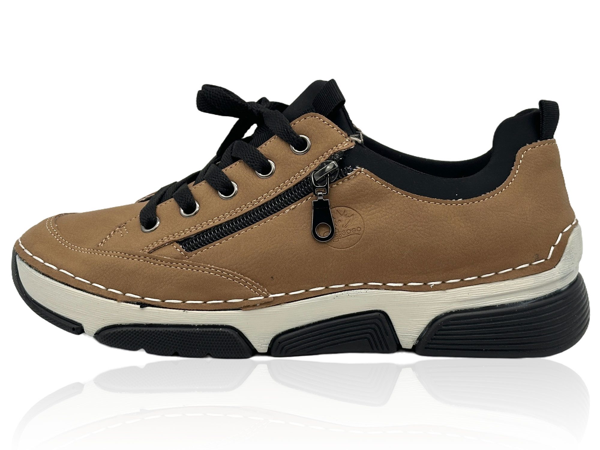 Nowaland Bequeme Damen Freizeitschuhe mit Zierreißverschluss und Schnürung Slipper Komfortschuhe mit flexiblem Laufsohlen-Design