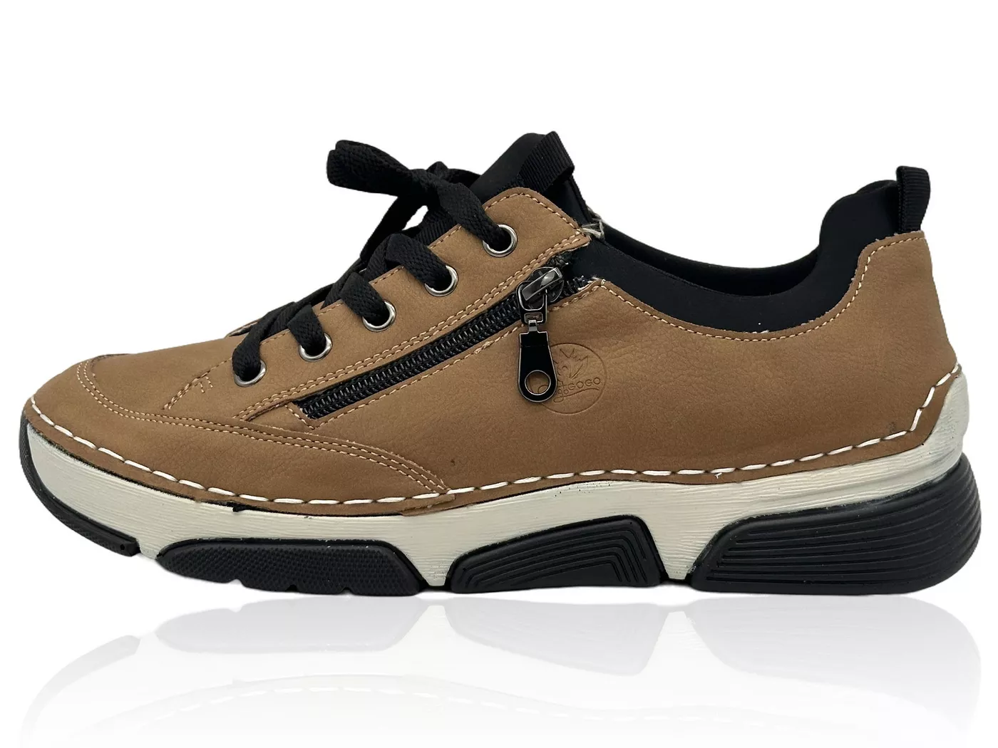Nowaland Bequeme Damen Freizeitschuhe mit Zierreißverschluss und Schnürung Slipper Komfortschuhe mit flexiblem Laufsohlen-Design