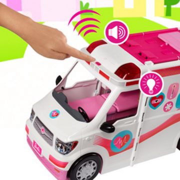 Barbie Puppen Fahrzeug Krankenwagen 2-in-1 Spielset, mit Licht & Geräuschen