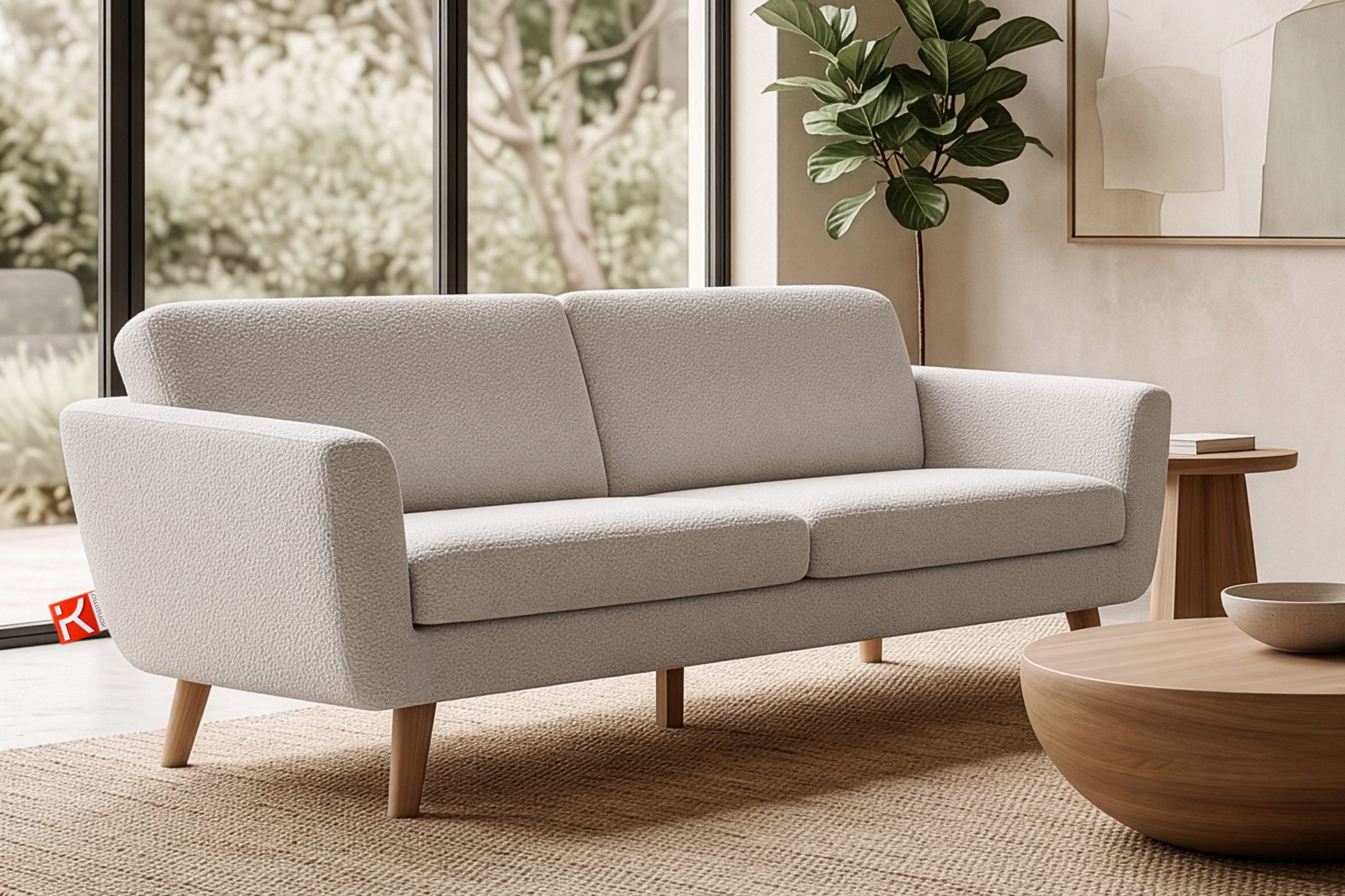 KONSIMO® 3-Sitzer TAGIO Sofa 3 Personen, hergestellt in Europa, 5 Jahre Garantie, mit Armlehnen,Scandi-Stil,Made in Europe,Gestell aus Massivholz