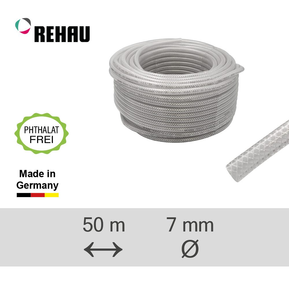Rehau Gartenschlauch REHAU Getränkeschlauch Raualco mit Fadenarmierung 50m ⌀ 7mm