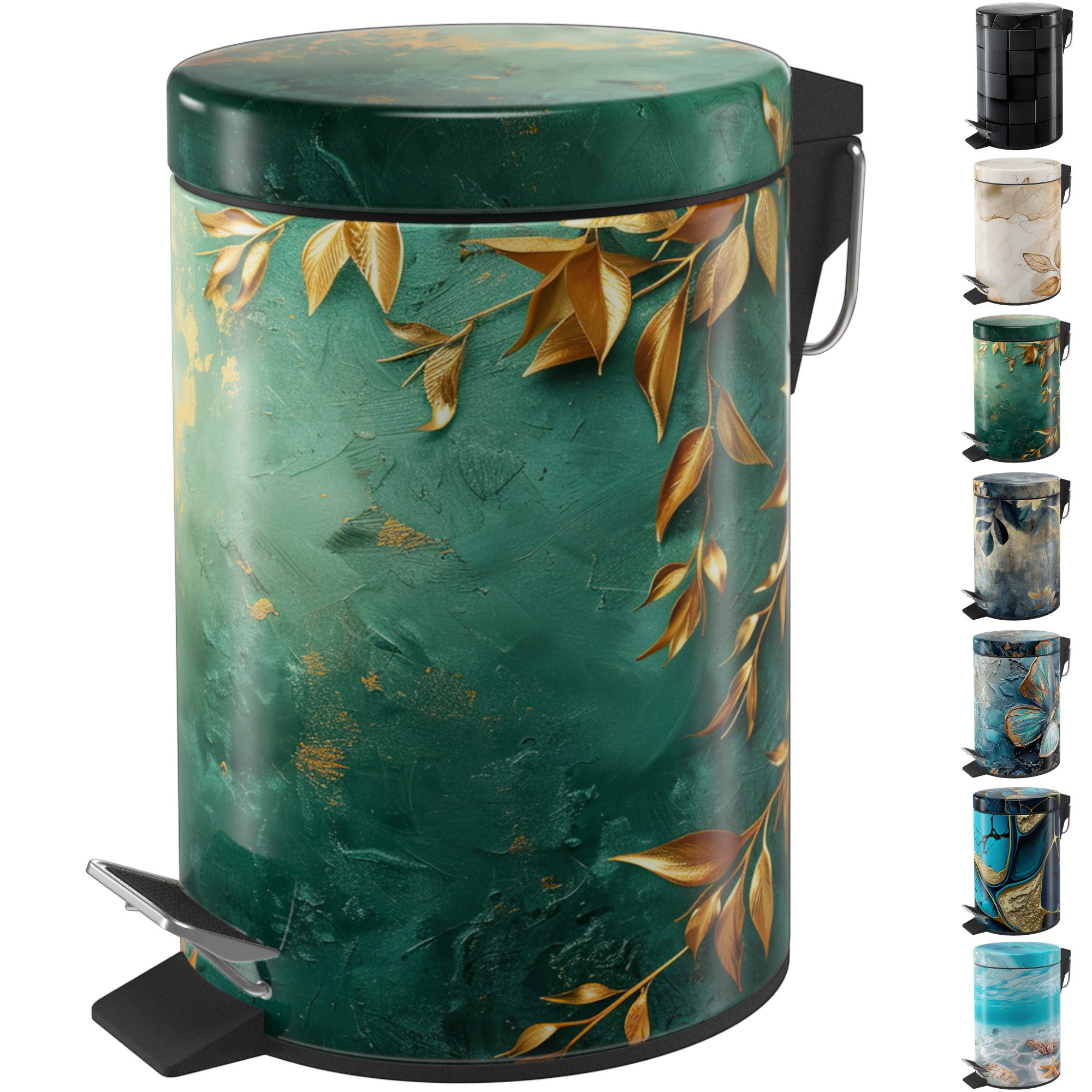 Sanilo Kosmetikeimer mit Motiv, viele schöne Bad Mülleimer zur Auswahl, 3 Liter, Abfalleimer mit Absenkautomatik & Innenbehälter