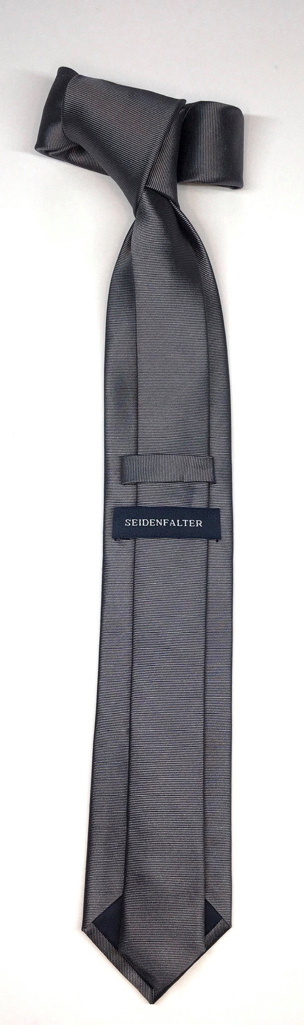 Krawatte im Krawatte Seidenfalter 7cm Seidenfalter Uni Design Silber edlen Krawatte Uni Seidenfalter