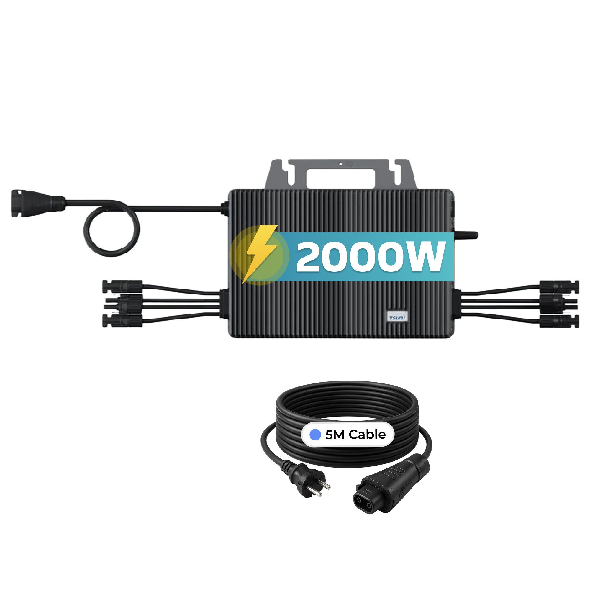SUNNIVA Wechselrichter TSUN Mikro-Wechselrichter 2000W TSOL-MS2000, (Set, für Balkonkraftwerk, IP67 wetterfest, 4 MPPT, Bluetooth & WIFI), Micro Inverter