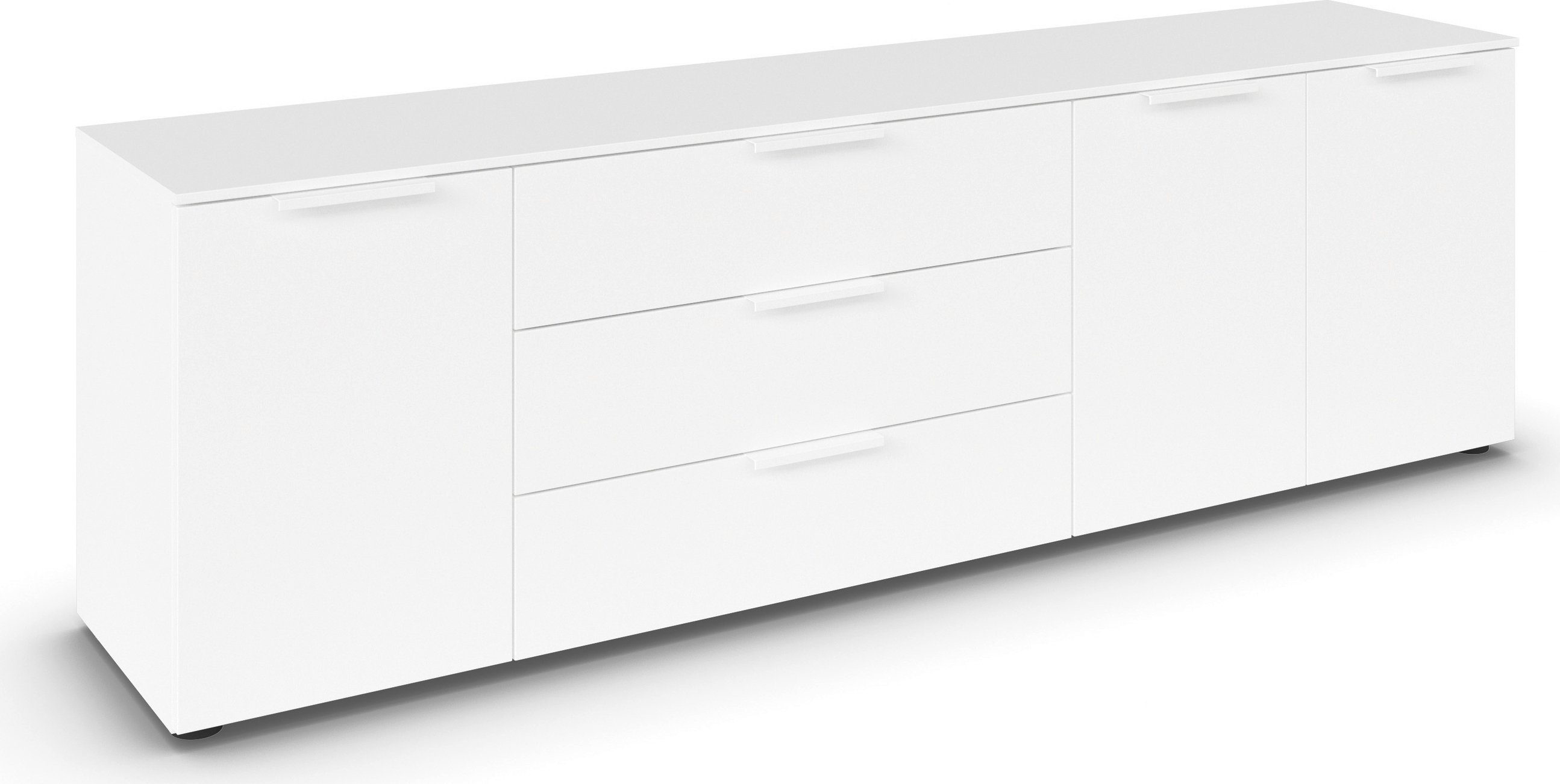 rauch Schubkastenkommode Kommode Türkommode Sideboard Kombikommode FLIPP (Breite 200 cm mit 2 Einlegeböden), 3-türig mit 3 Schubladen und Soft-Close-Funktion