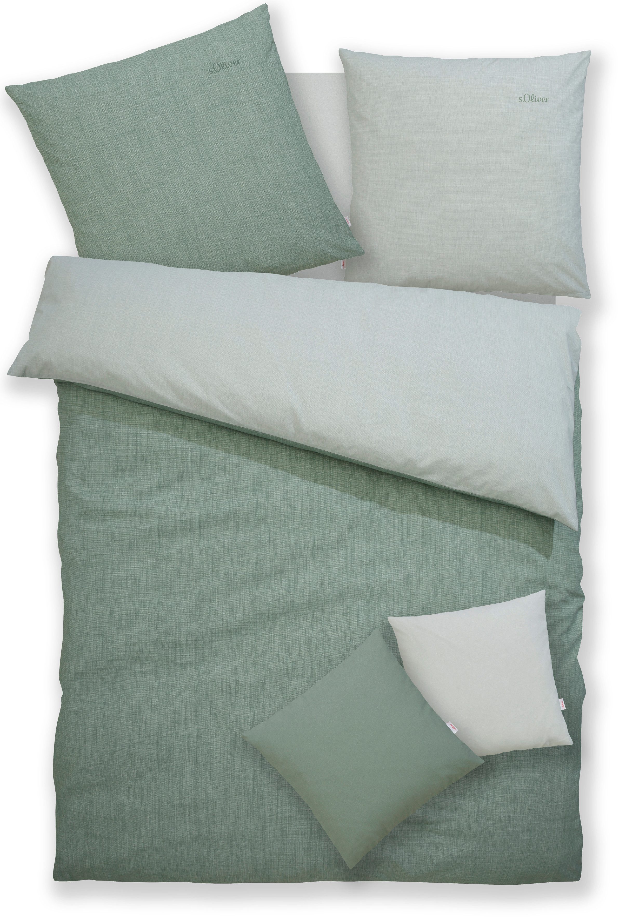 s.Oliver Wendebettwäsche MELINDA mit feiner Melange-Struktur, Baumwolle, Flanell, 2 teilig, Markenbettwäsche mit GRATIS-Zugabe: 2x Kissenhülle, mit Reißverschlu – Bild 2 von 5