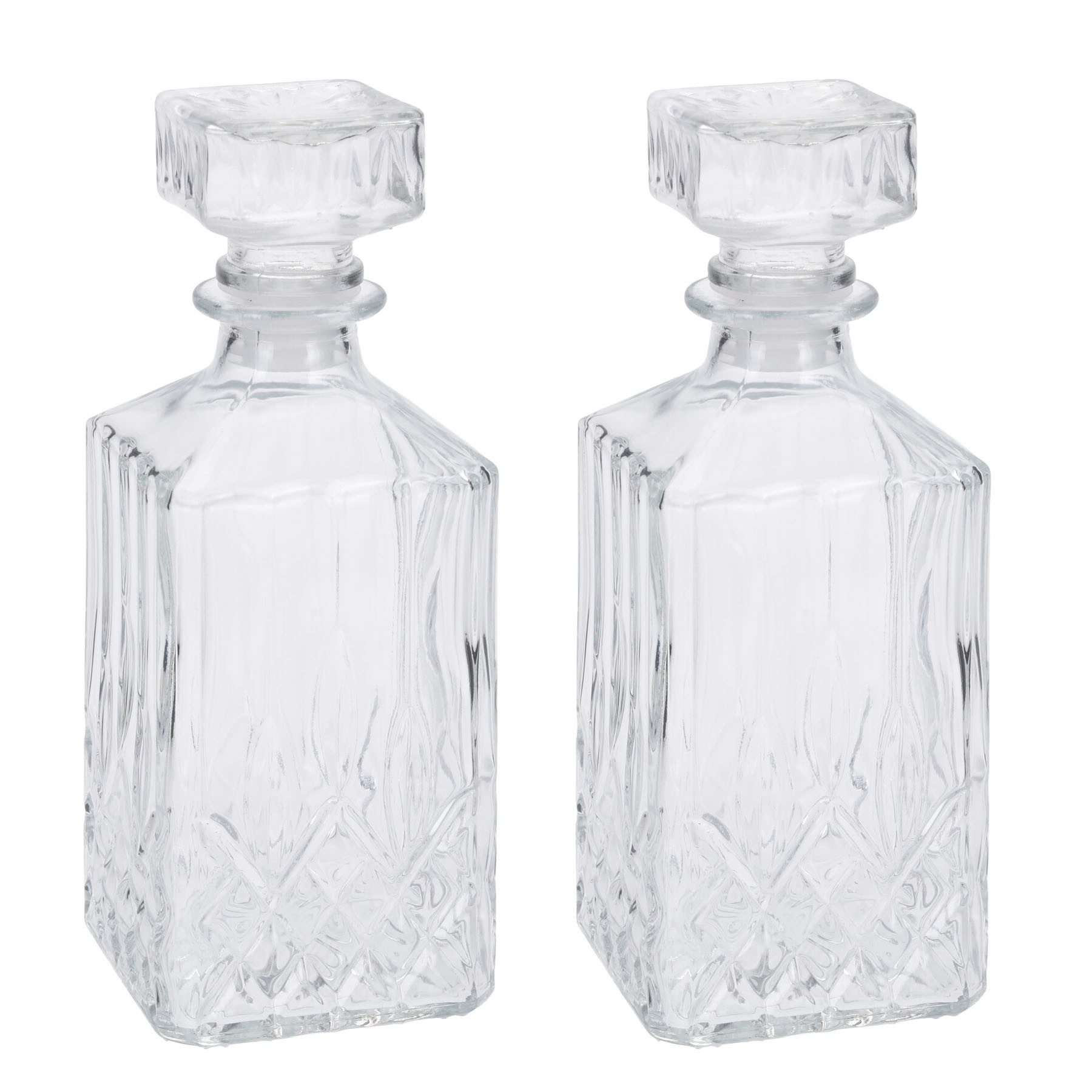 HAC24 Karaffe Whisky Cognac Rum Glas Glaskaraffe Dekanter Flasche Whiskyflasche, (2-tlg), 900 ml mit Glasstopfen