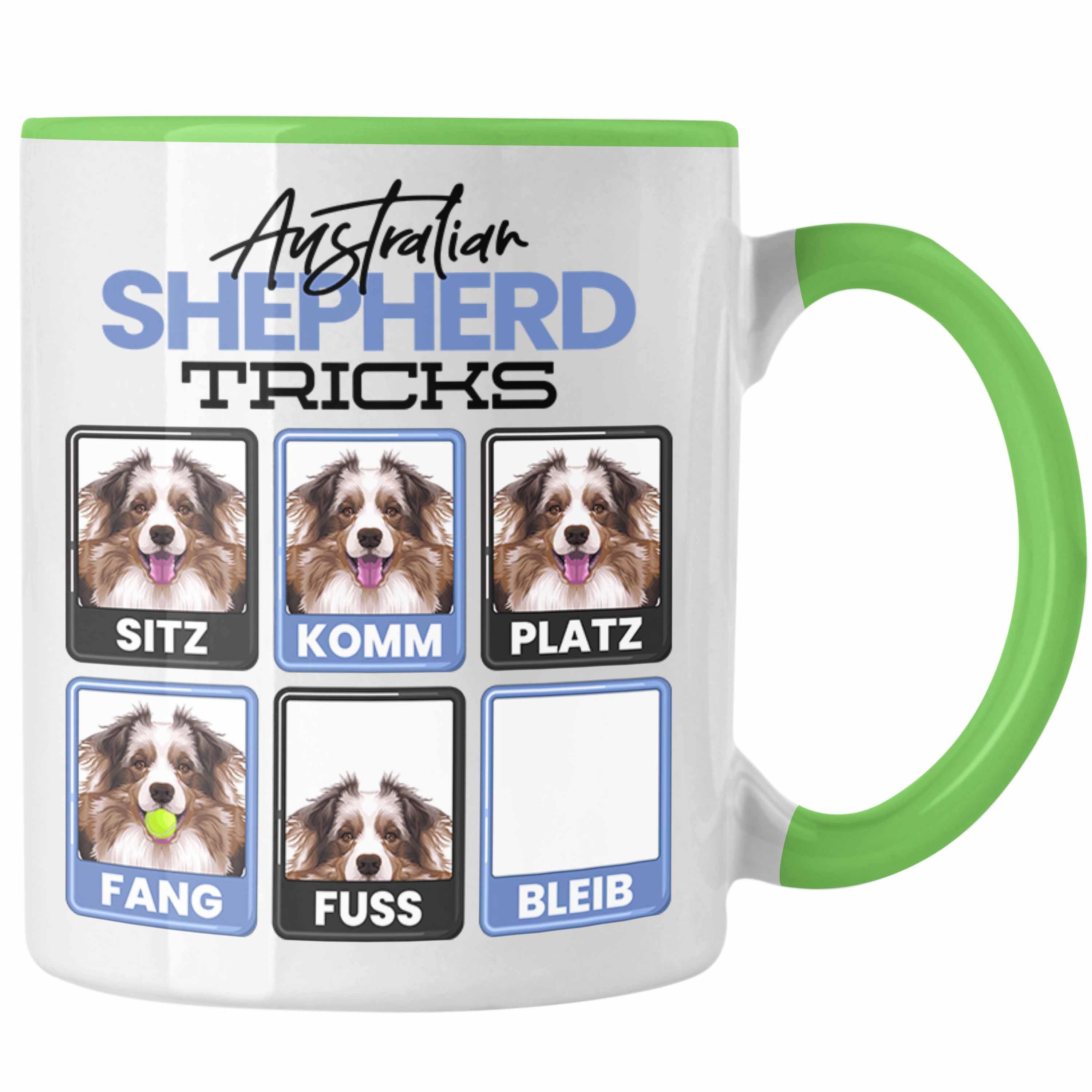 Trendation Tasse Australian Shepherd Besitzer Tasse Geschenk Lustiger Spruch Geschenkid Grün