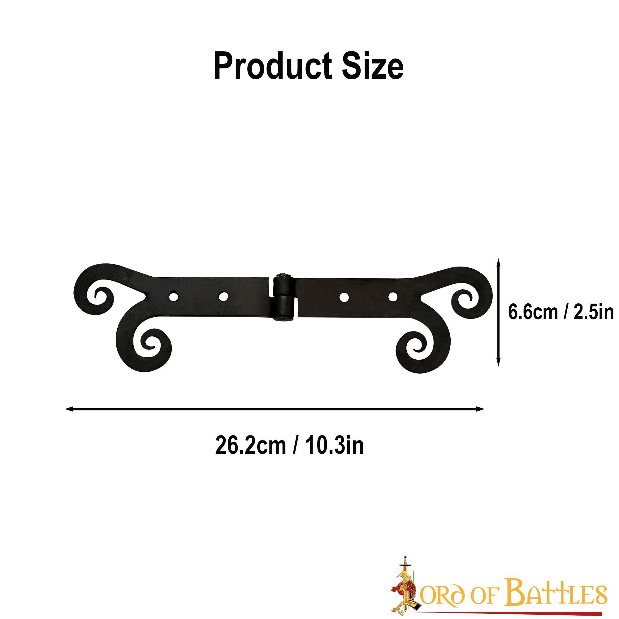 Lord Of Battles Türbeschlag Türscharniere Paar Handgeschmiedet Eisen Rustikal 26,2 x 6,6 cm