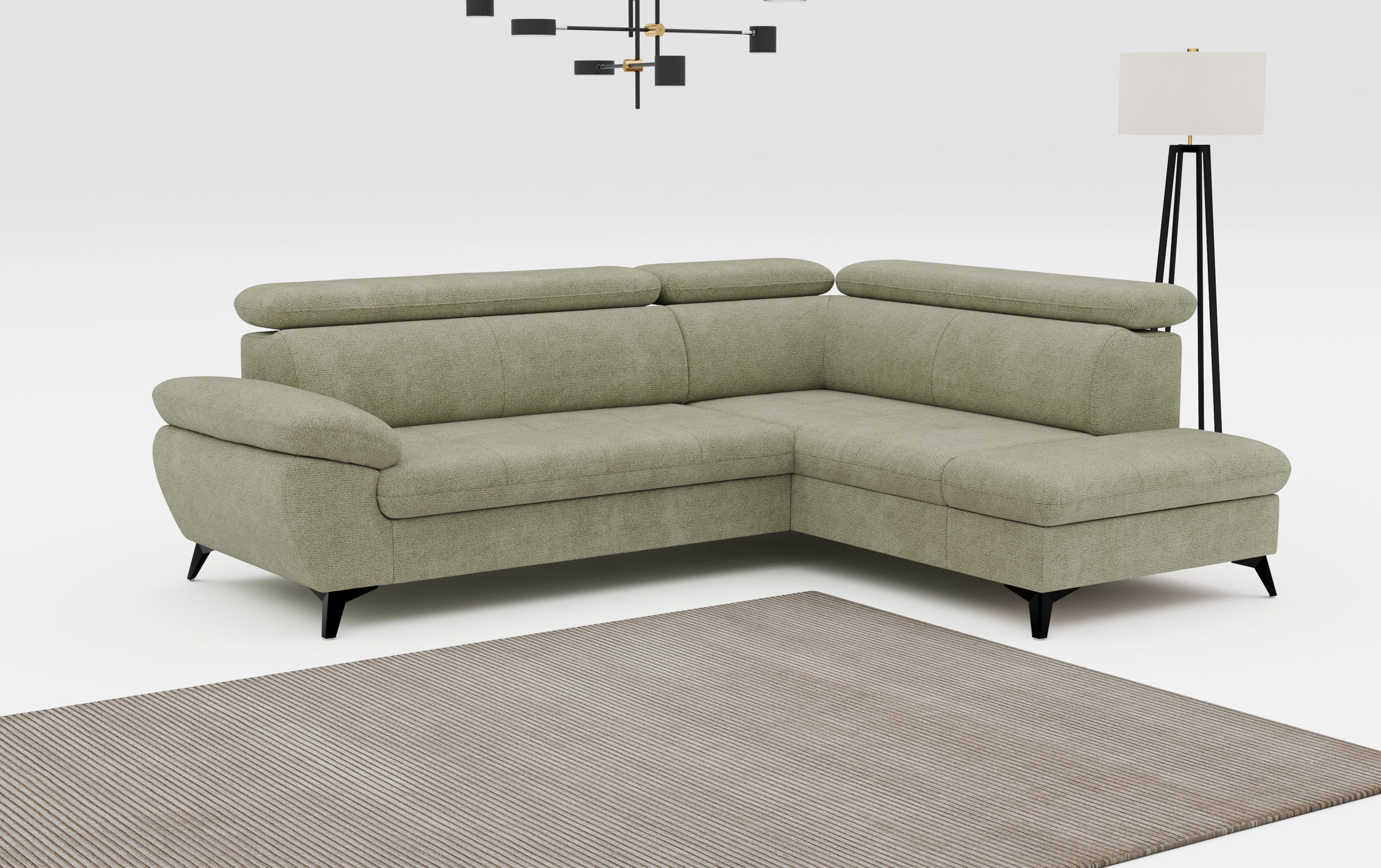COTTA Ecksofa Hudson L-Form, mit Kopfteilverstellung, günstig online kaufen